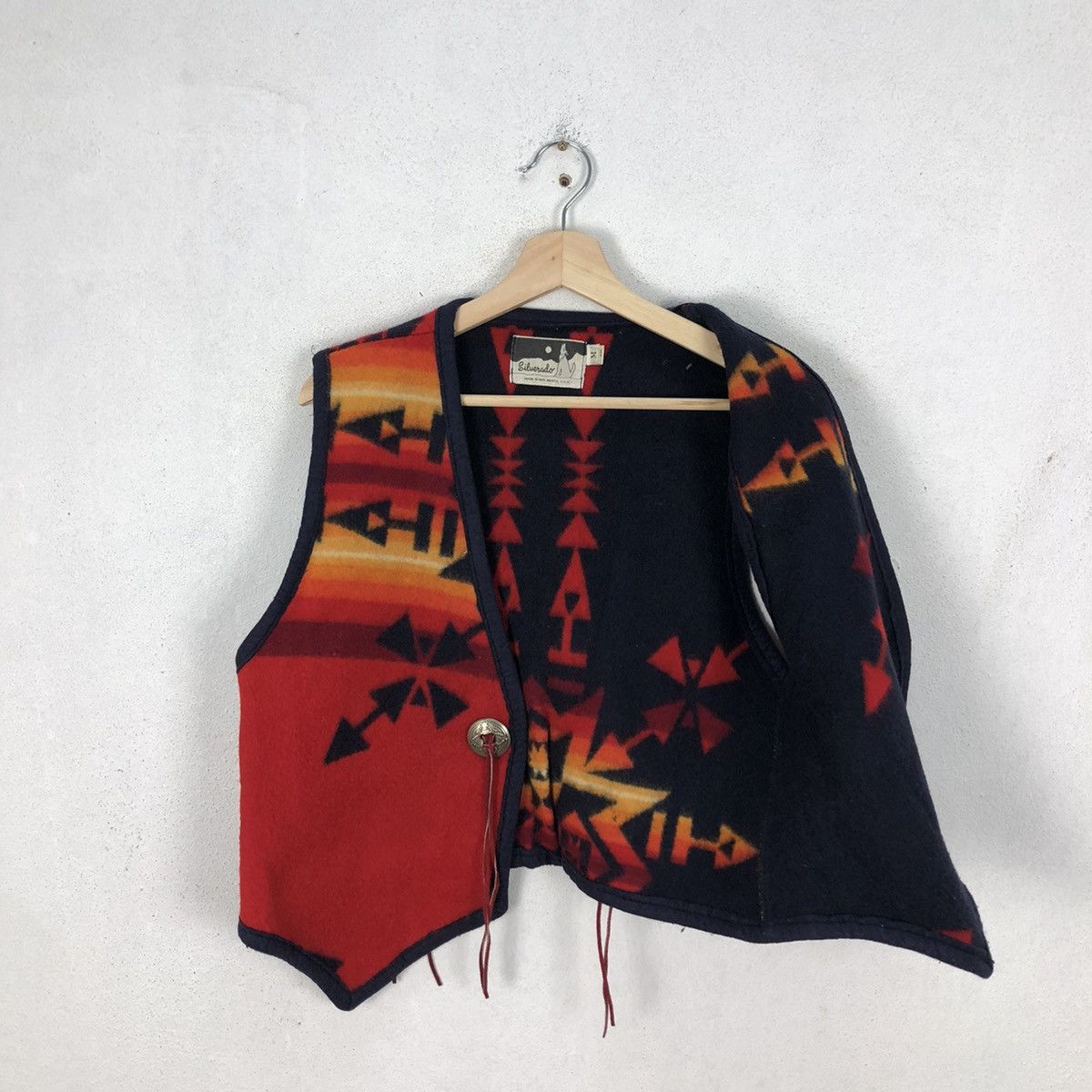 Japanese Brand VINTAGE SILVERADO VEST WOOL INDIAN MOTORCYLE DESIGN NAVAJO Size US M / EU 48-50 / 2 - 9 Thumbnail