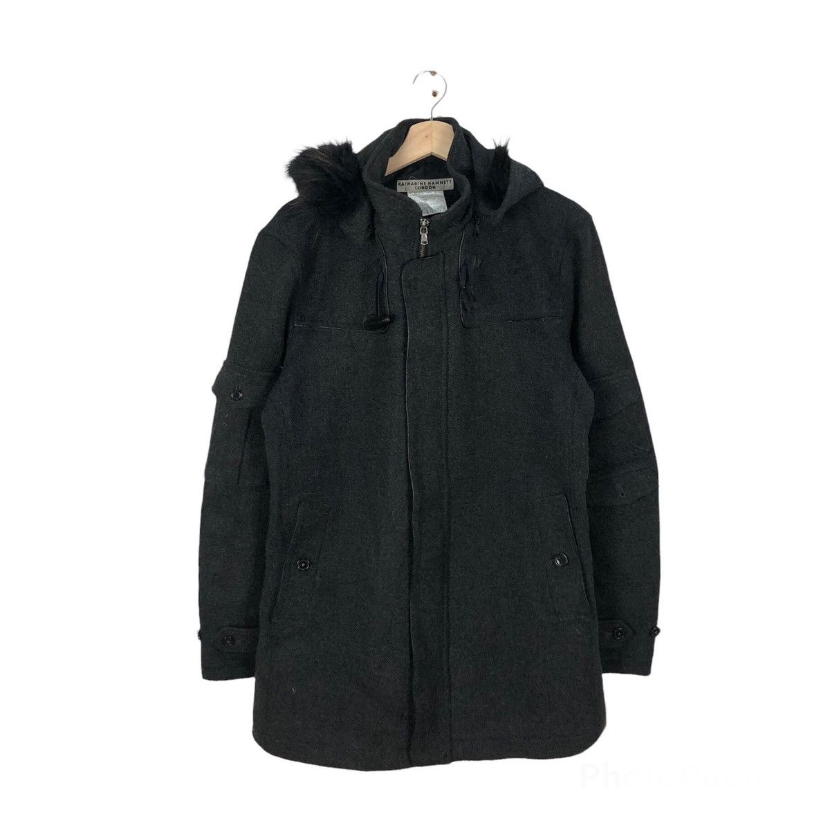 Japanese Brand RARE MINK FUR HOODIE WOOL JACKET KATHARINE HAMNETT LONDON Size US XL / EU 56 / 4 - 1 Thumbnail