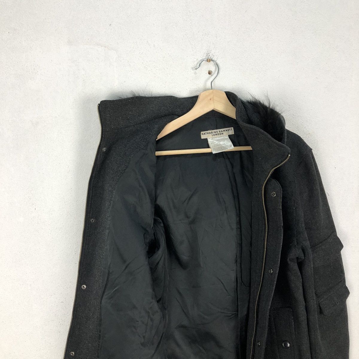 Japanese Brand RARE MINK FUR HOODIE WOOL JACKET KATHARINE HAMNETT LONDON Size US XL / EU 56 / 4 - 13 Thumbnail