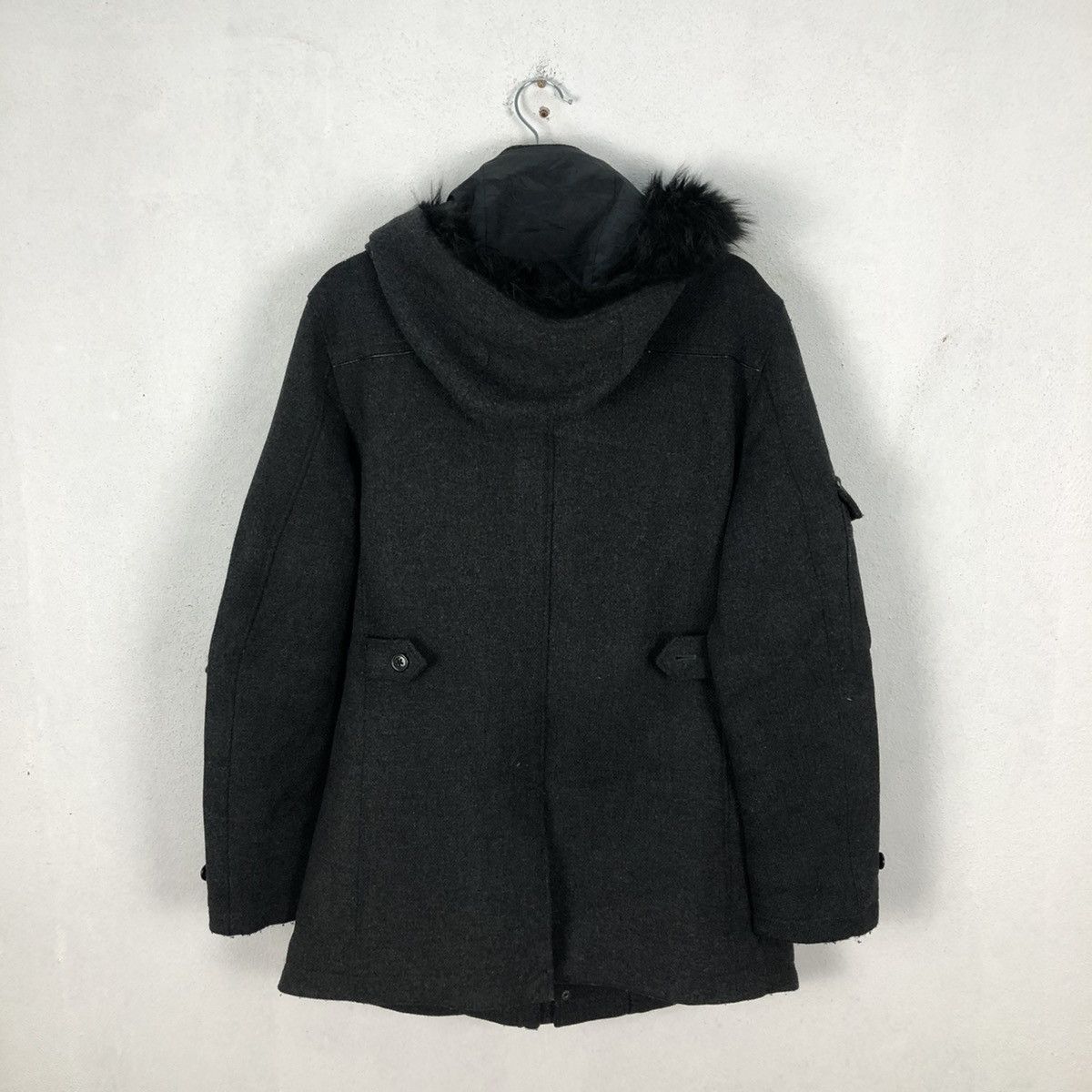Japanese Brand RARE MINK FUR HOODIE WOOL JACKET KATHARINE HAMNETT LONDON Size US XL / EU 56 / 4 - 8 Thumbnail