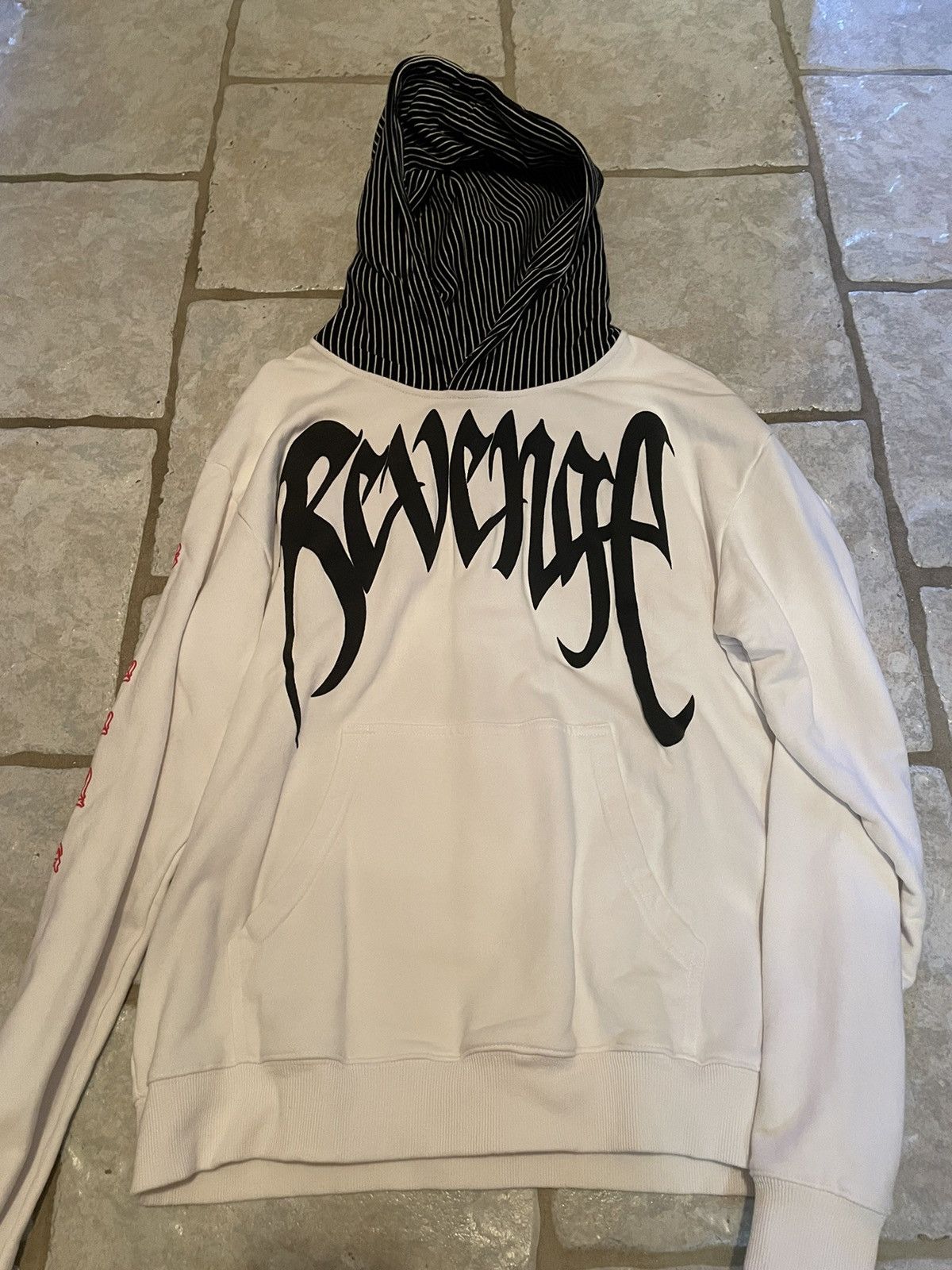 Revenge pinstripe hoodie top