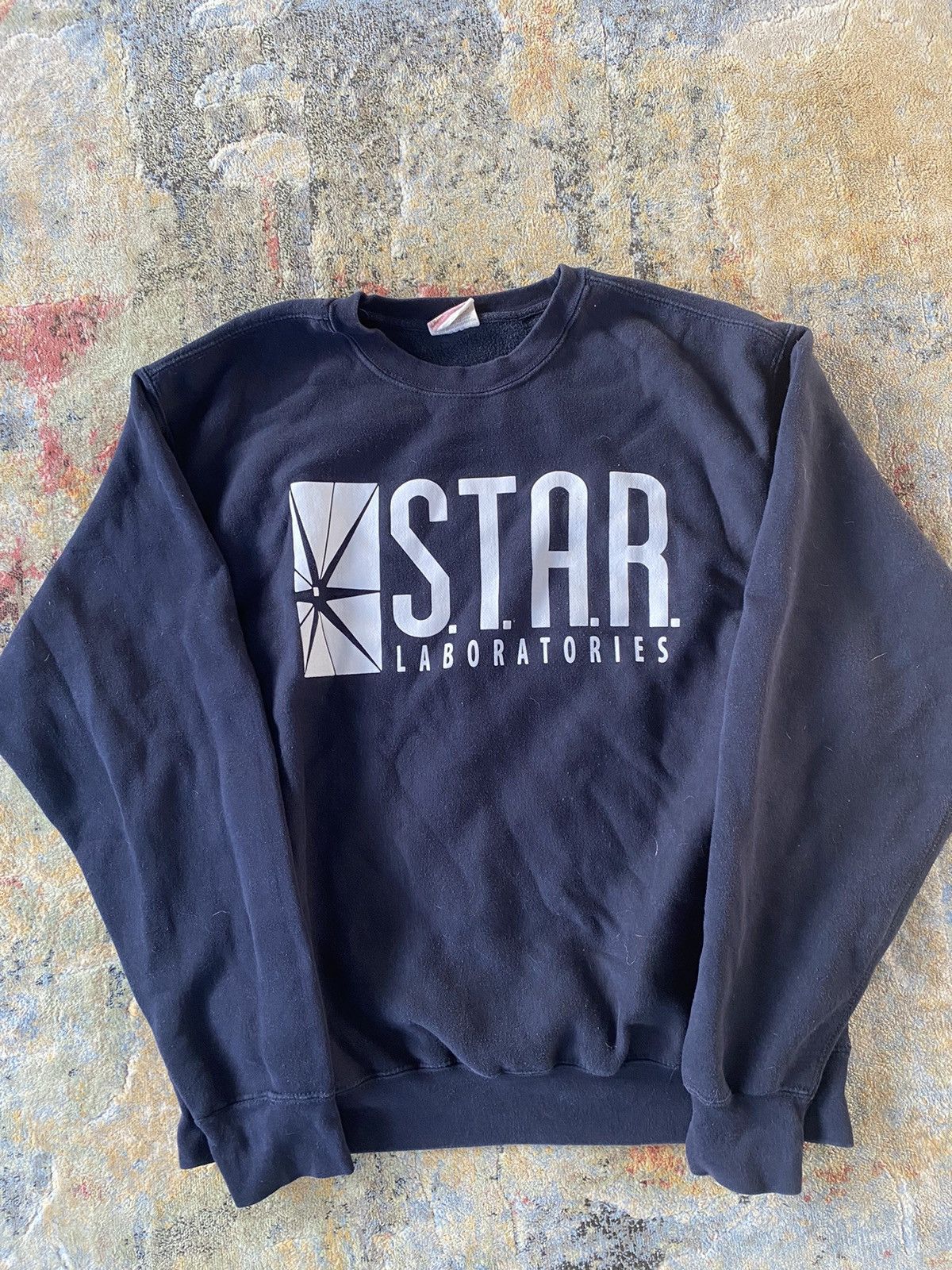 Vintage 90s STAR Laboratories DC Comics Crewneck Navy Large