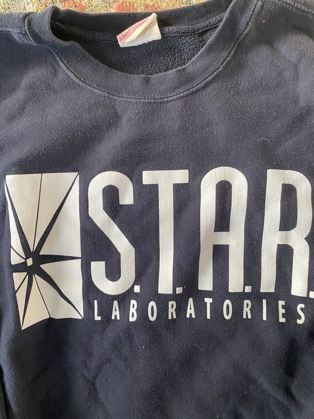 Vintage 90s STAR Laboratories DC Comics Crewneck Navy Large