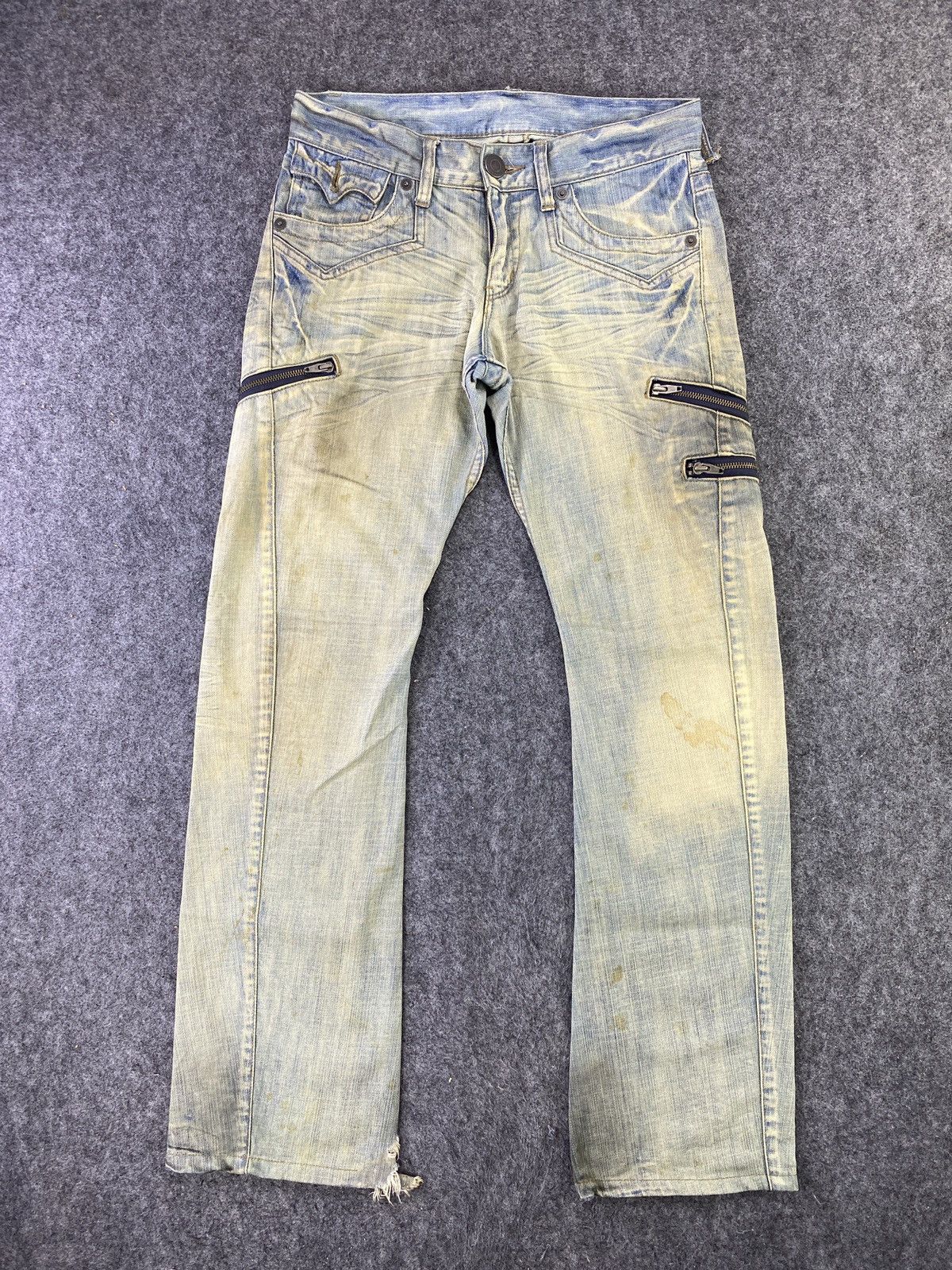 Japanese Brand Setting Cracks Multipocket Zip Jeans J796 - J796 Size US 32 / EU 48 - 1 Thumbnail