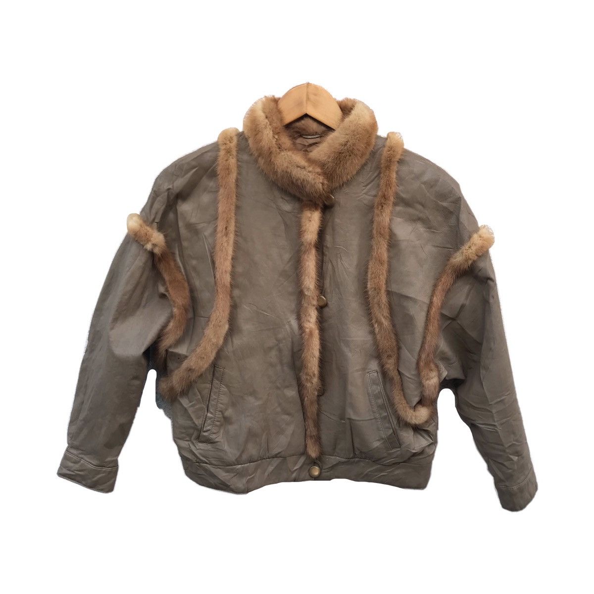 image of Vintage Hybrid Fook Leather Jacket in Brown, Men's (Size Medium)