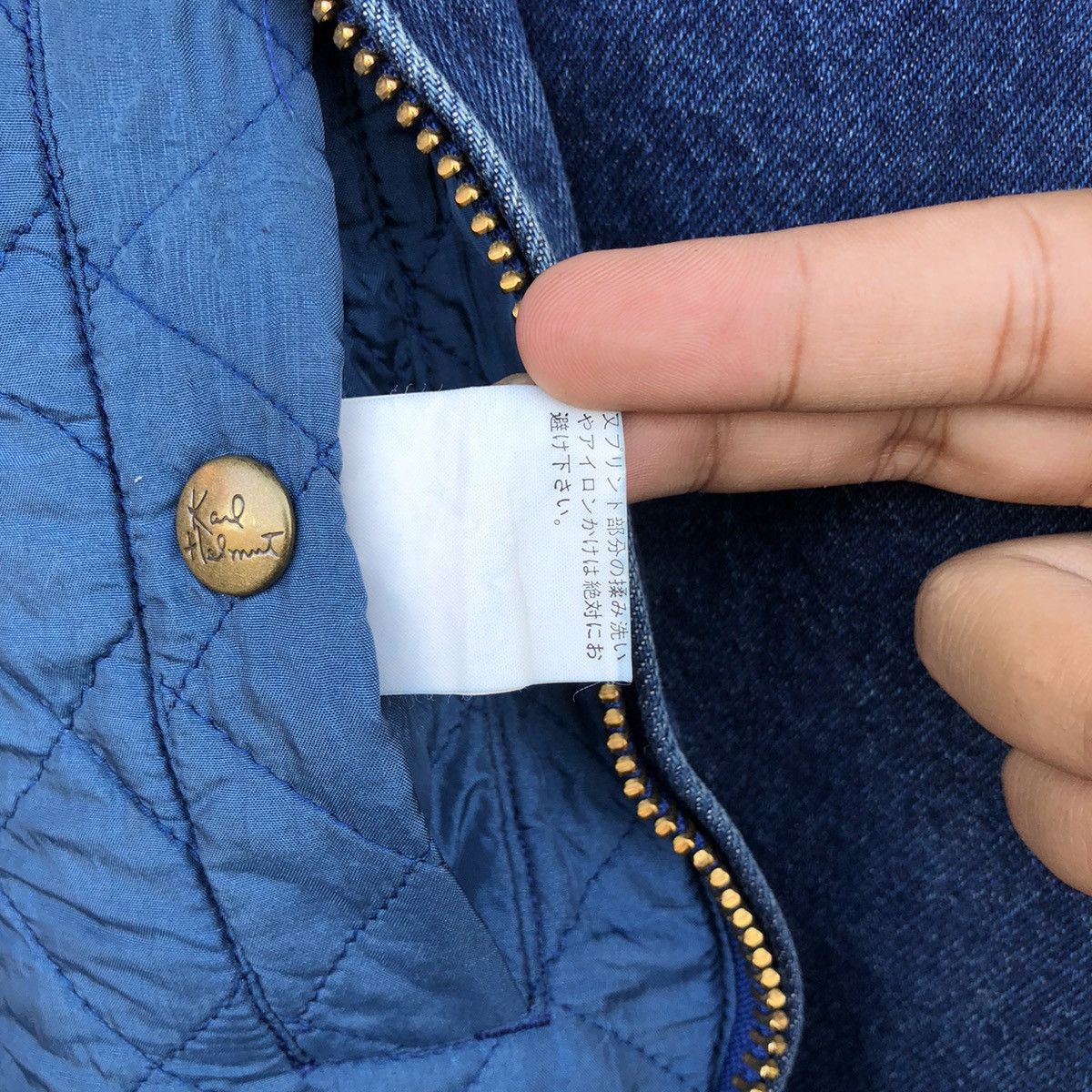 Designer × Karl Helmut Karl Helmut Big Logo at Torso Oversized Denim Jacket Size US XL / EU 56 / 4 - 16 Thumbnail