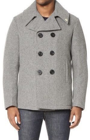 image of Schott N.y.c Us 740N Pea Jacket in Grey, Men's (Size Medium)