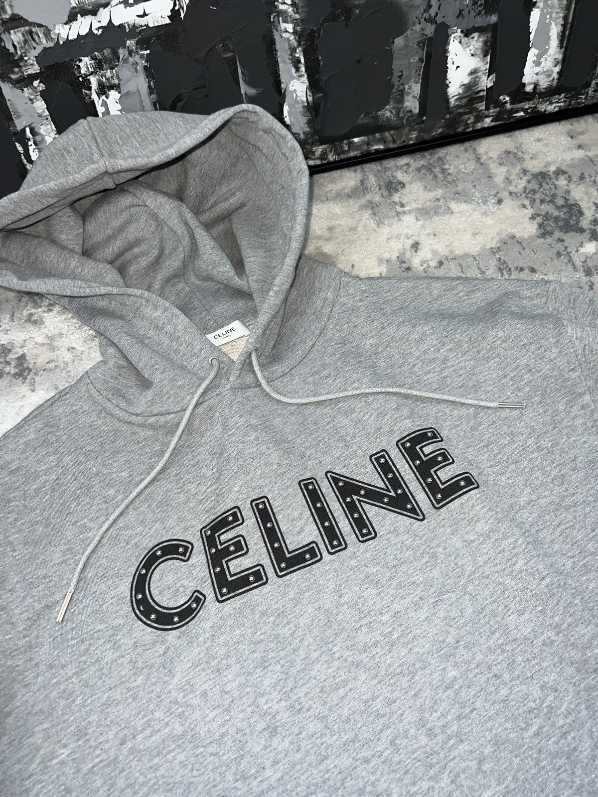 Celine Celine studded logo hoodie | Grailed