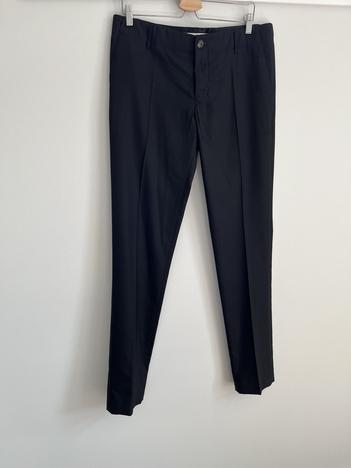 Pre-owned Rick Owens Mens Pleated Trousers In Black