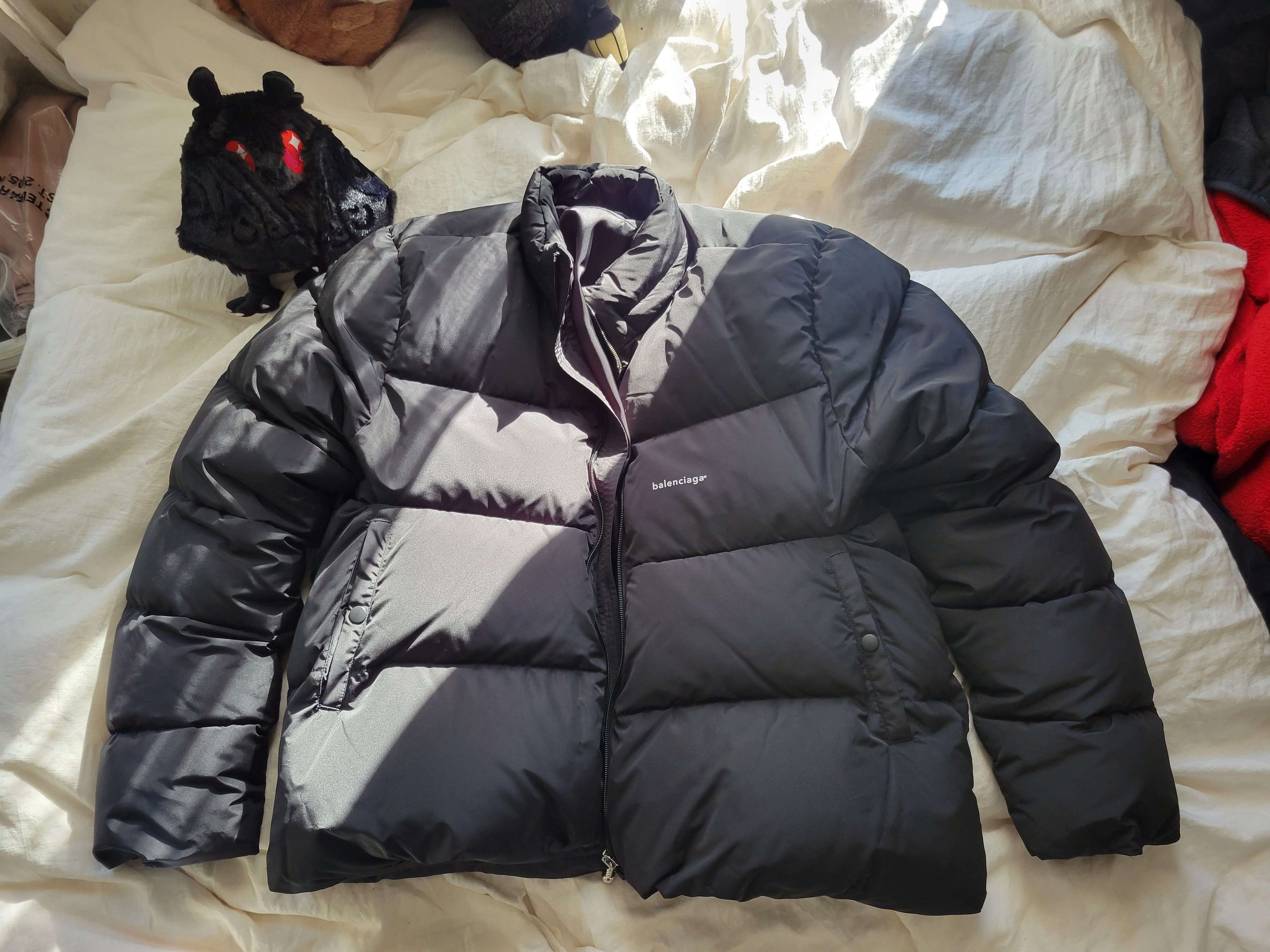 image of Balenciaga C-Shape Puffer Jacket in Black, Men's (Size XL)