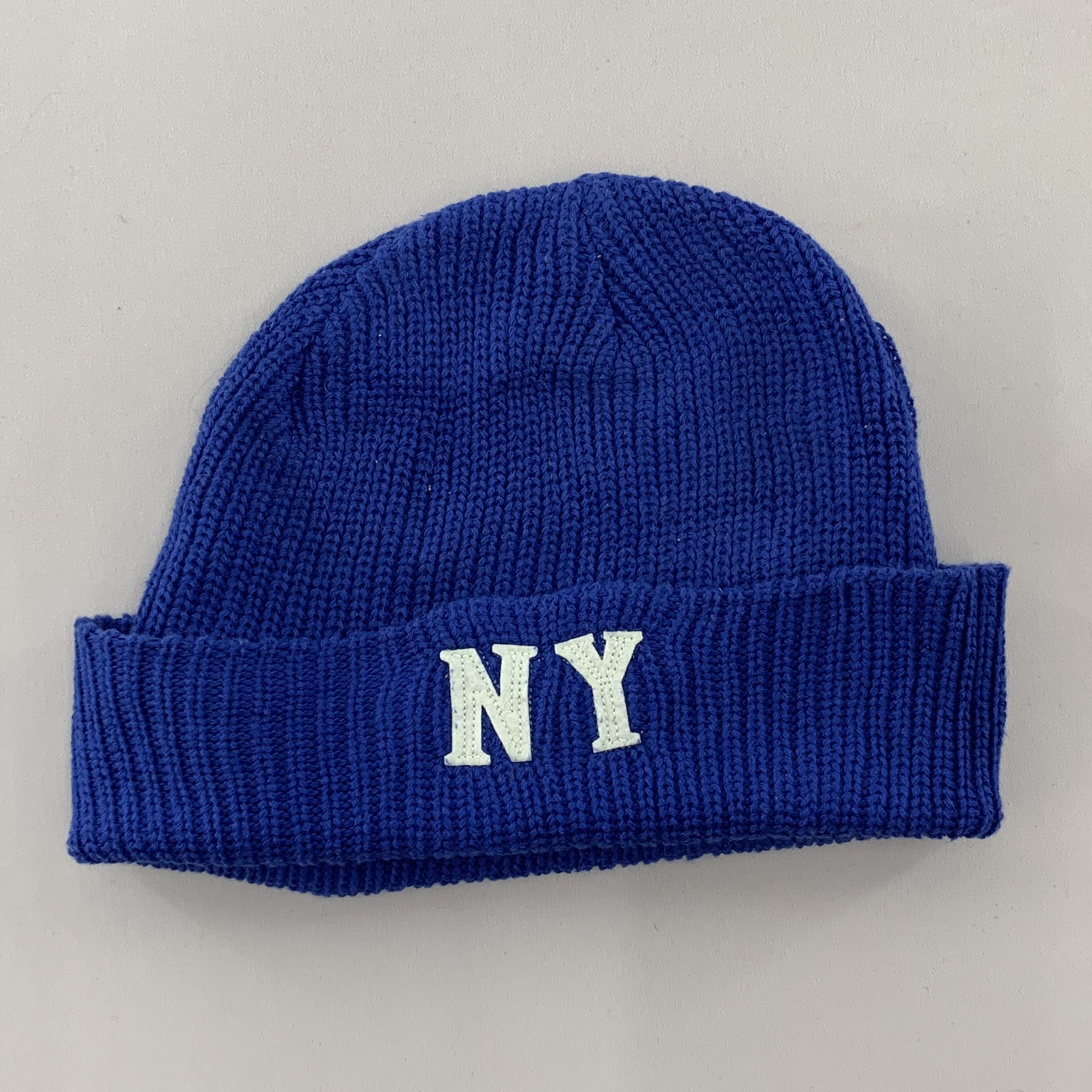Beams Plus Beams Blue Beanie NY Embroidered Size ONE SIZE - 1 Thumbnail