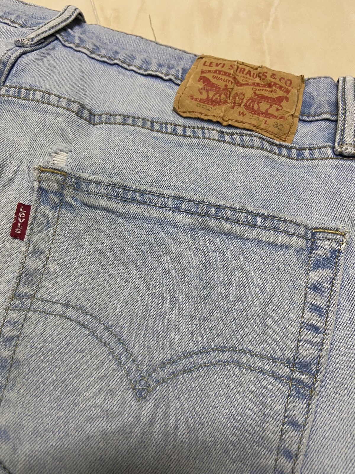 Levi's Vintage 507 Levis Jeans Denim white blue W33 Size US 33 - 7 Thumbnail