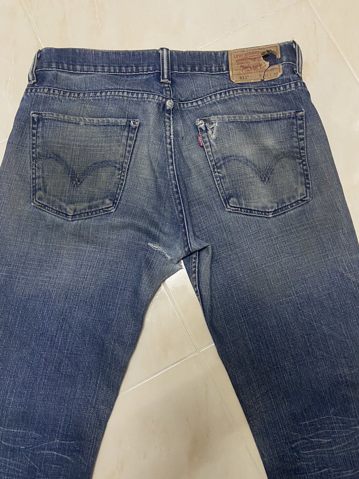 Levi's Vintage 511 Levis Jeans Denim fit W35 dark blue Size US 35 - 7 Thumbnail