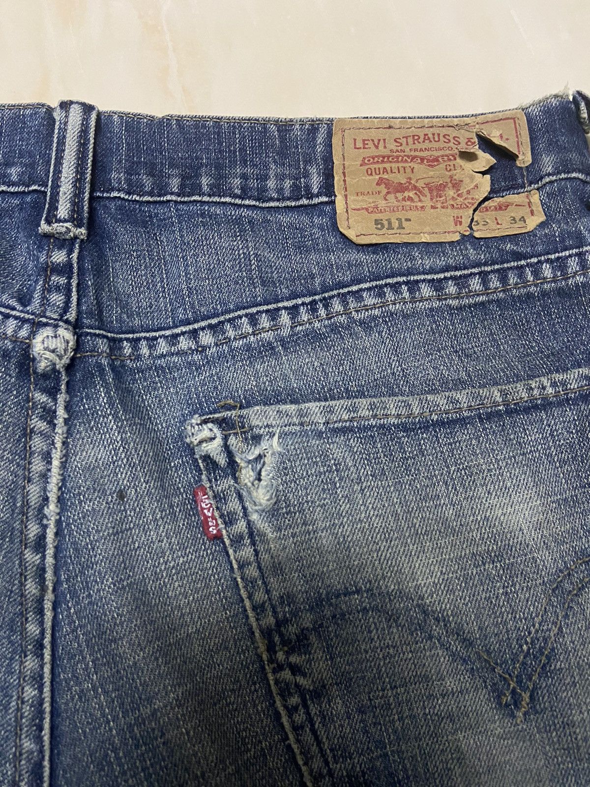 Levi's Vintage 511 Levis Jeans Denim fit W35 dark blue Size US 35 - 9 Thumbnail