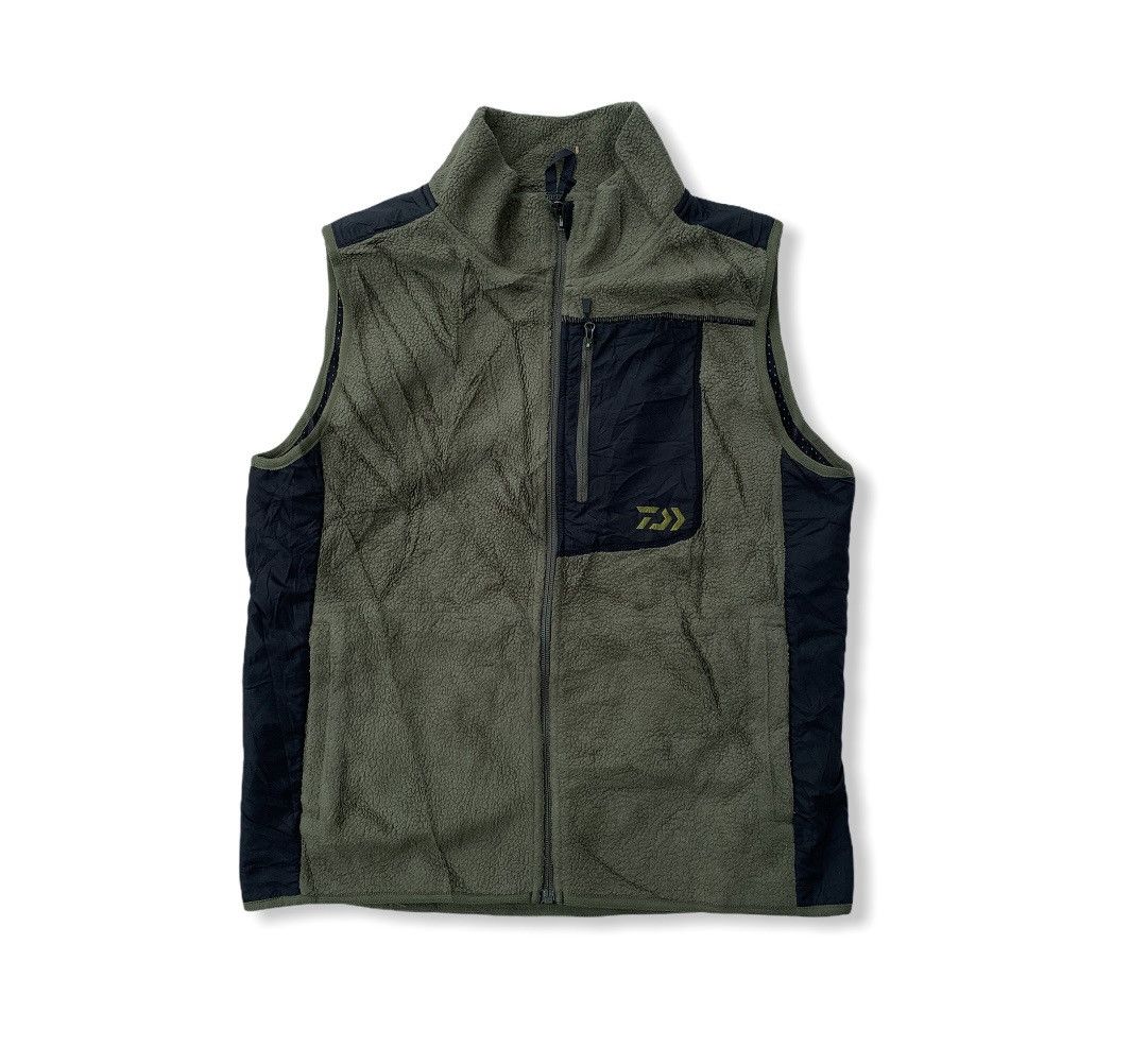 image of Tracey Vest x Vintage Daiwa Retro X Fleece Sherpa Sleveless Vest Jacket in Green, Men's (Size Large
