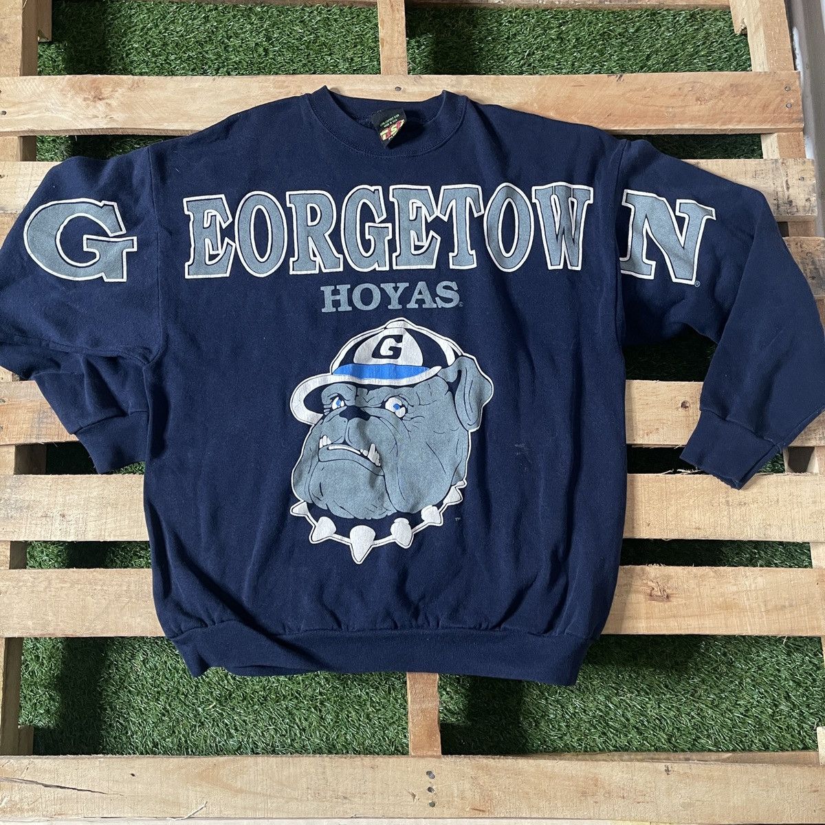 image of NCAA x Vintage Georgetown Hoyas Sweatshirt in Blue, Men's (Size XL)