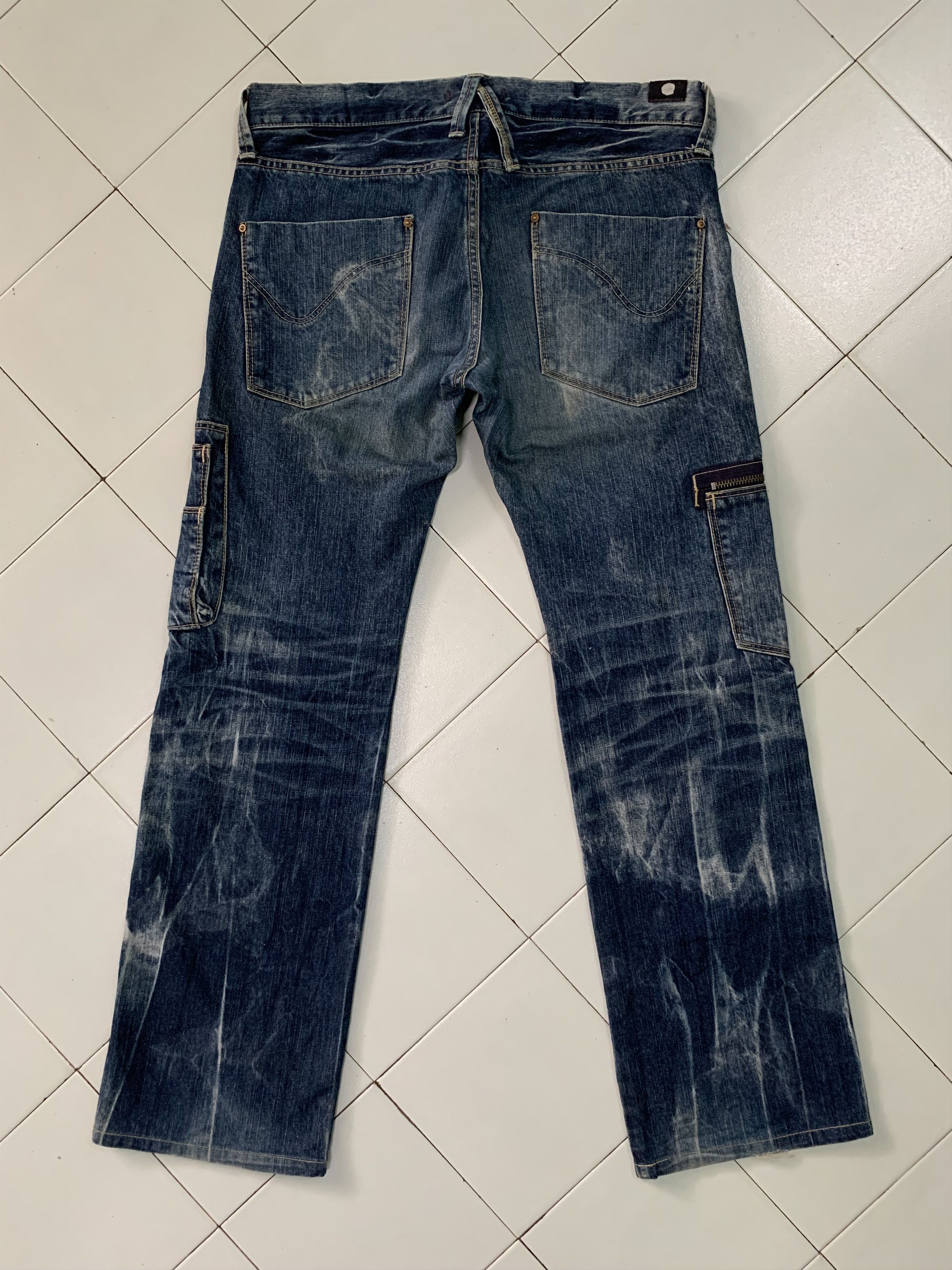 Japanese Brand Vintage Blue Way Denim Cargo Pants Distressed Size US 35 - 2 Thumbnail