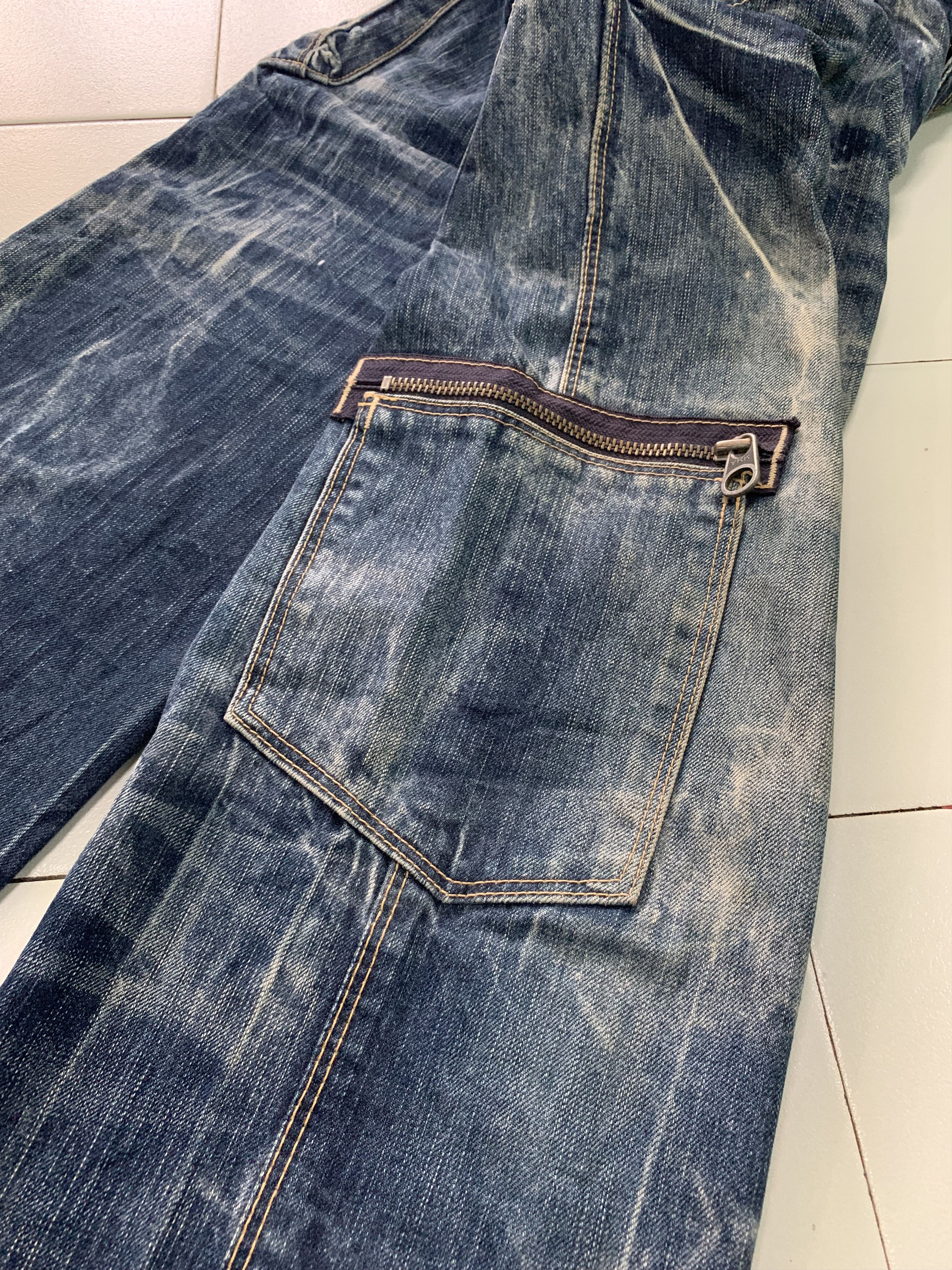 Japanese Brand Vintage Blue Way Denim Cargo Pants Distressed Size US 35 - 11 Thumbnail