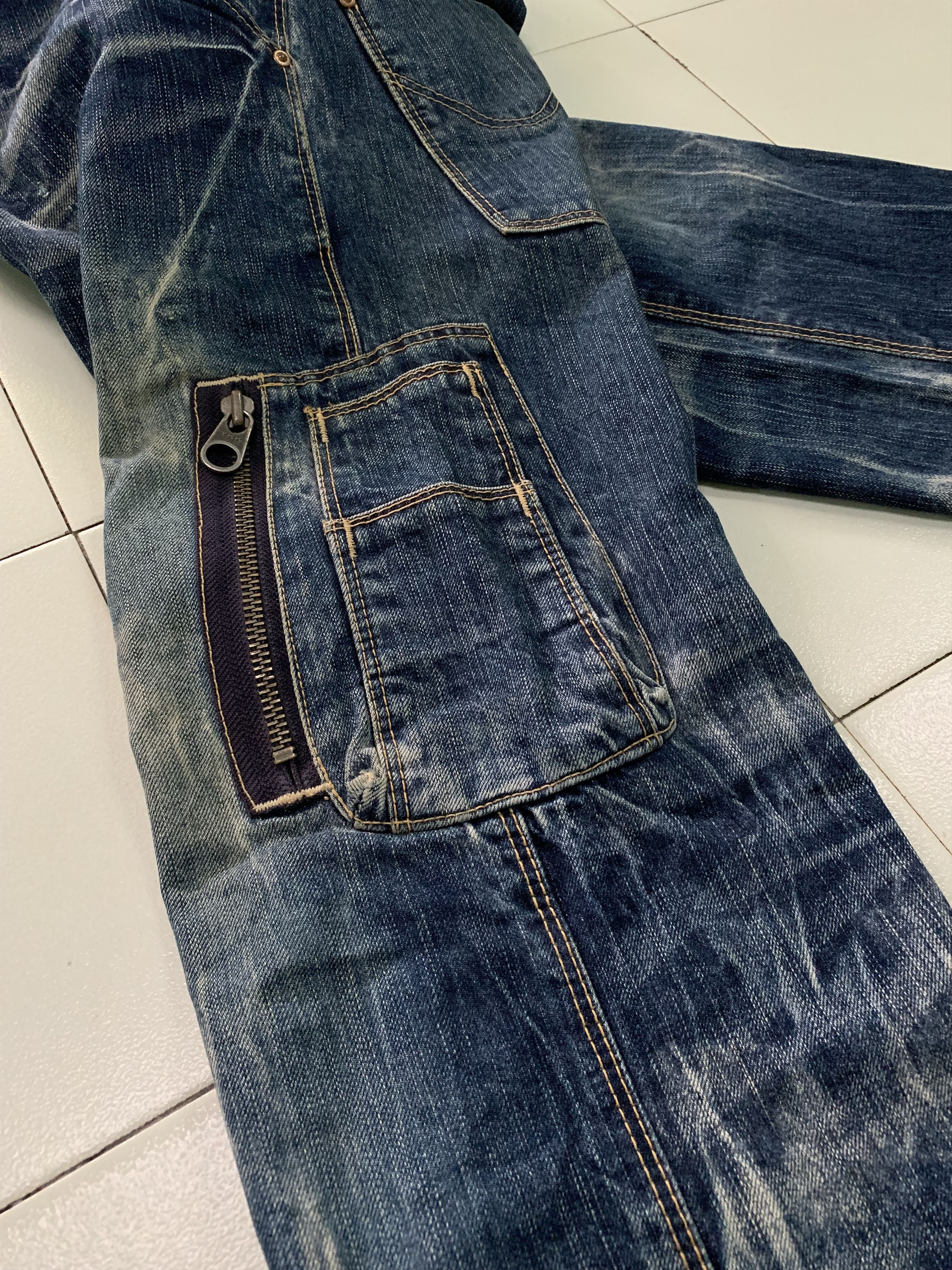 Japanese Brand Vintage Blue Way Denim Cargo Pants Distressed Size US 35 - 12 Thumbnail