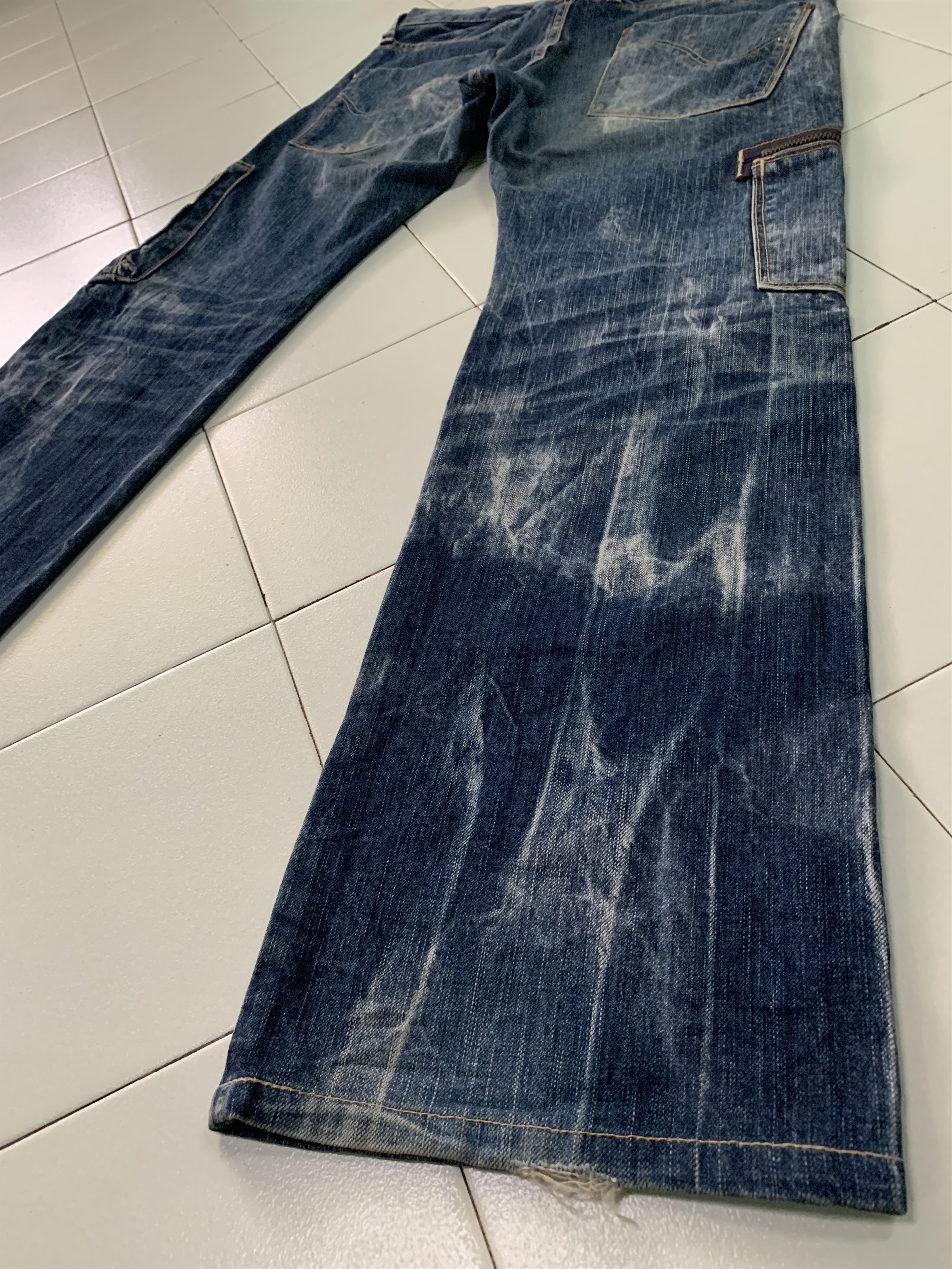 Japanese Brand Vintage Blue Way Denim Cargo Pants Distressed Size US 35 - 10 Thumbnail