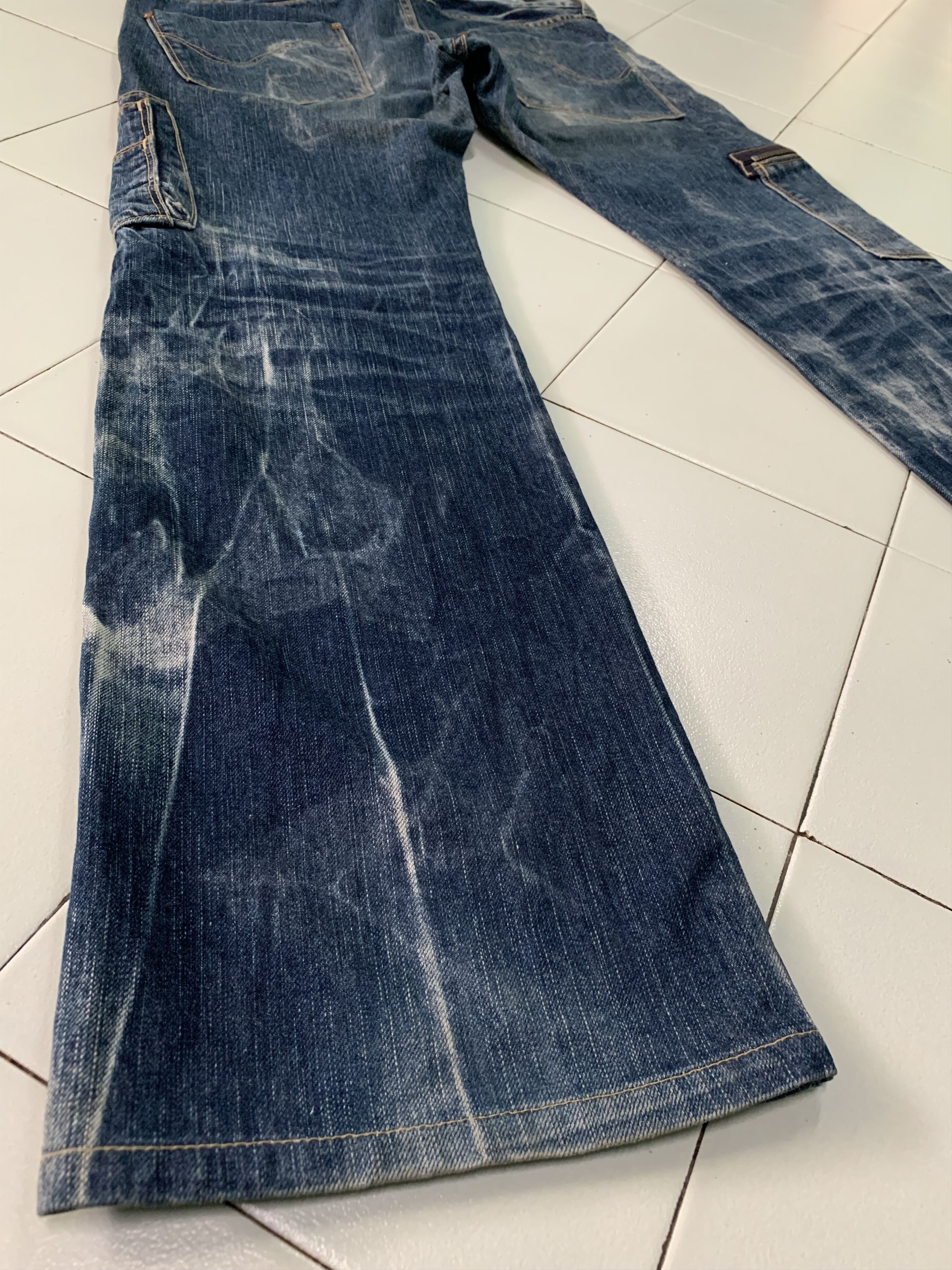 Japanese Brand Vintage Blue Way Denim Cargo Pants Distressed Size US 35 - 9 Thumbnail