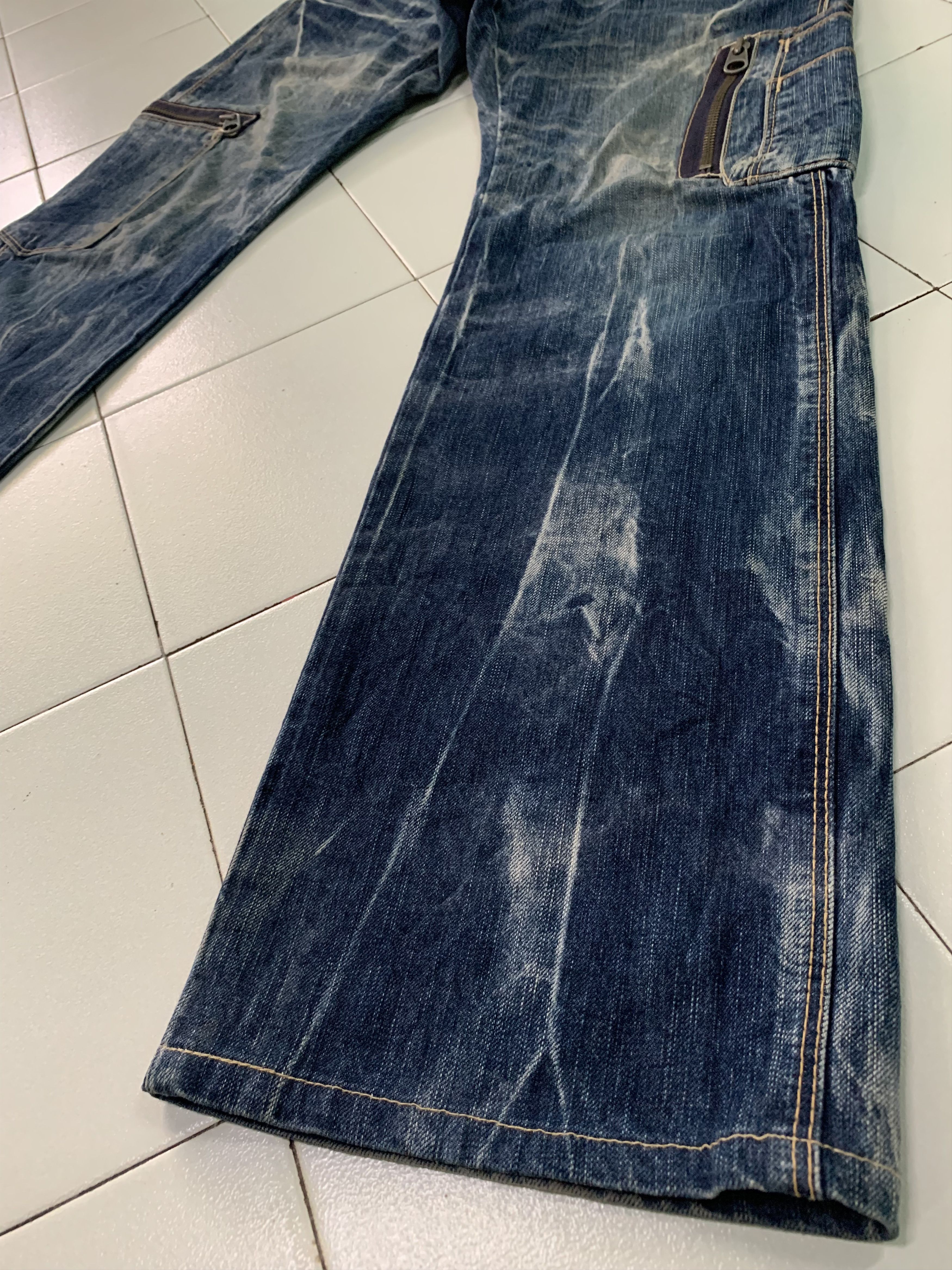 Japanese Brand Vintage Blue Way Denim Cargo Pants Distressed Size US 35 - 8 Thumbnail
