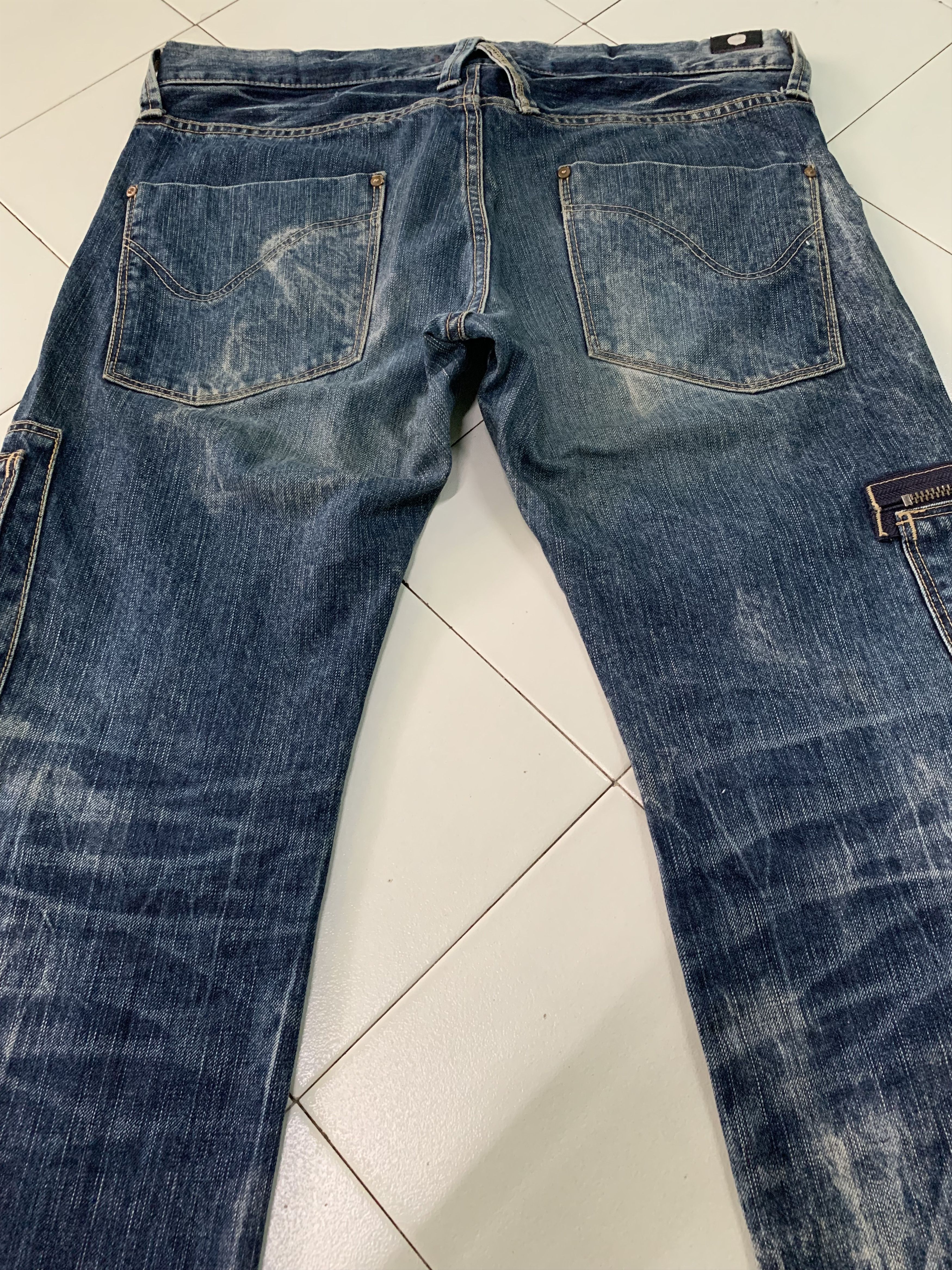 Japanese Brand Vintage Blue Way Denim Cargo Pants Distressed Size US 35 - 4 Thumbnail