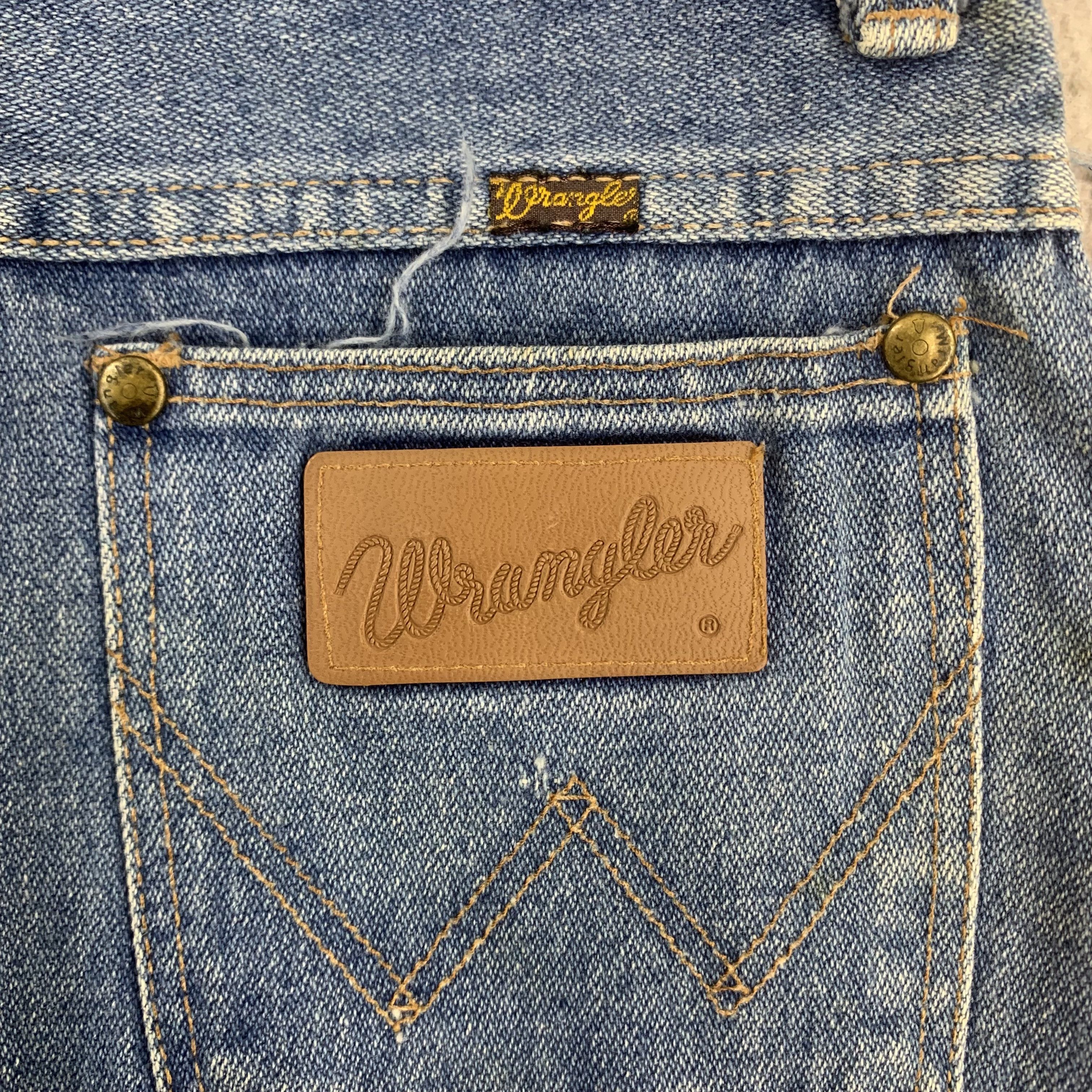 Vintage Tiny Waist Jeans Wrangler Blue Denim High Waist Loose Fit Size 23" - 7 Thumbnail