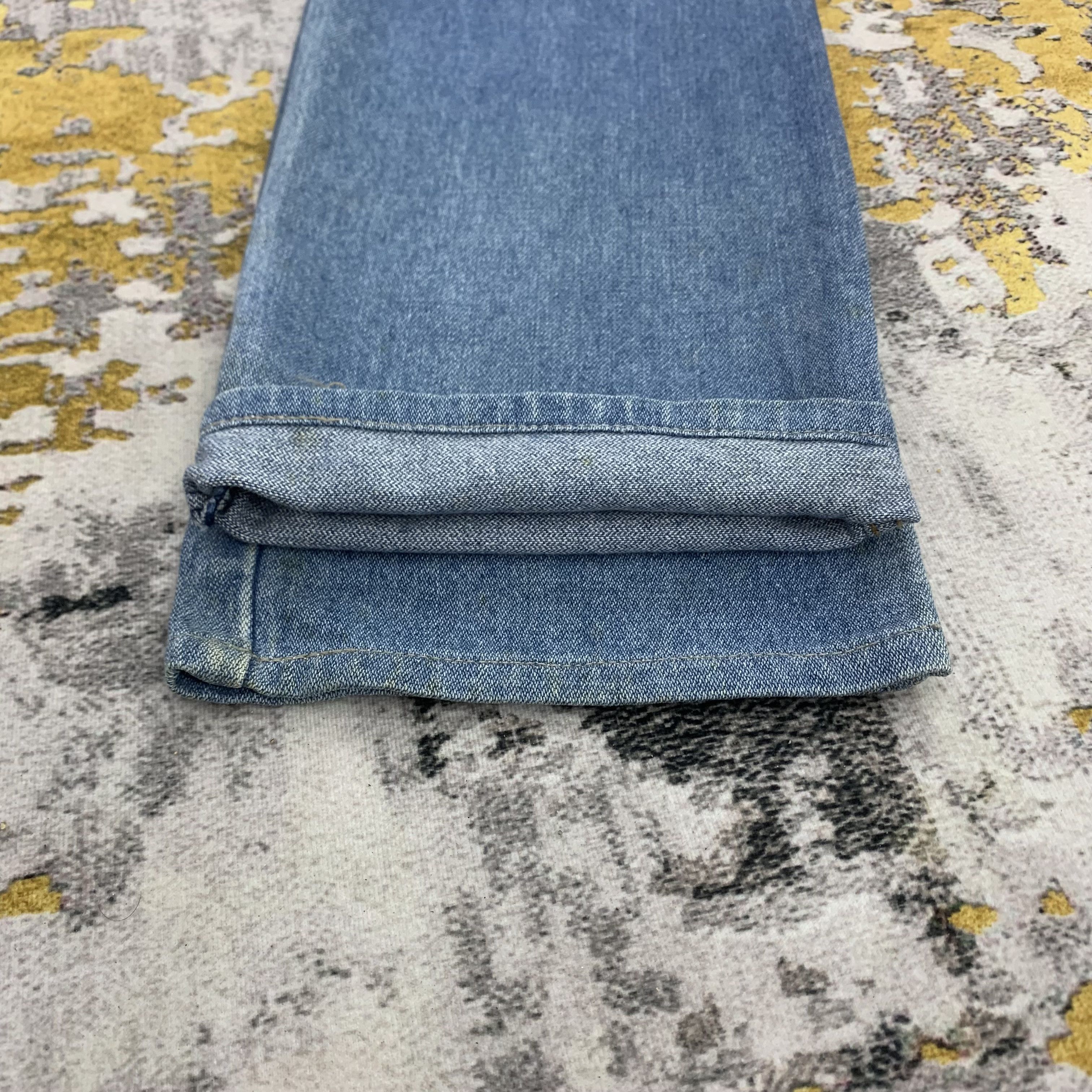 Vintage Tiny Waist Jeans Wrangler Blue Denim High Waist Loose Fit Size 23" - 9 Thumbnail