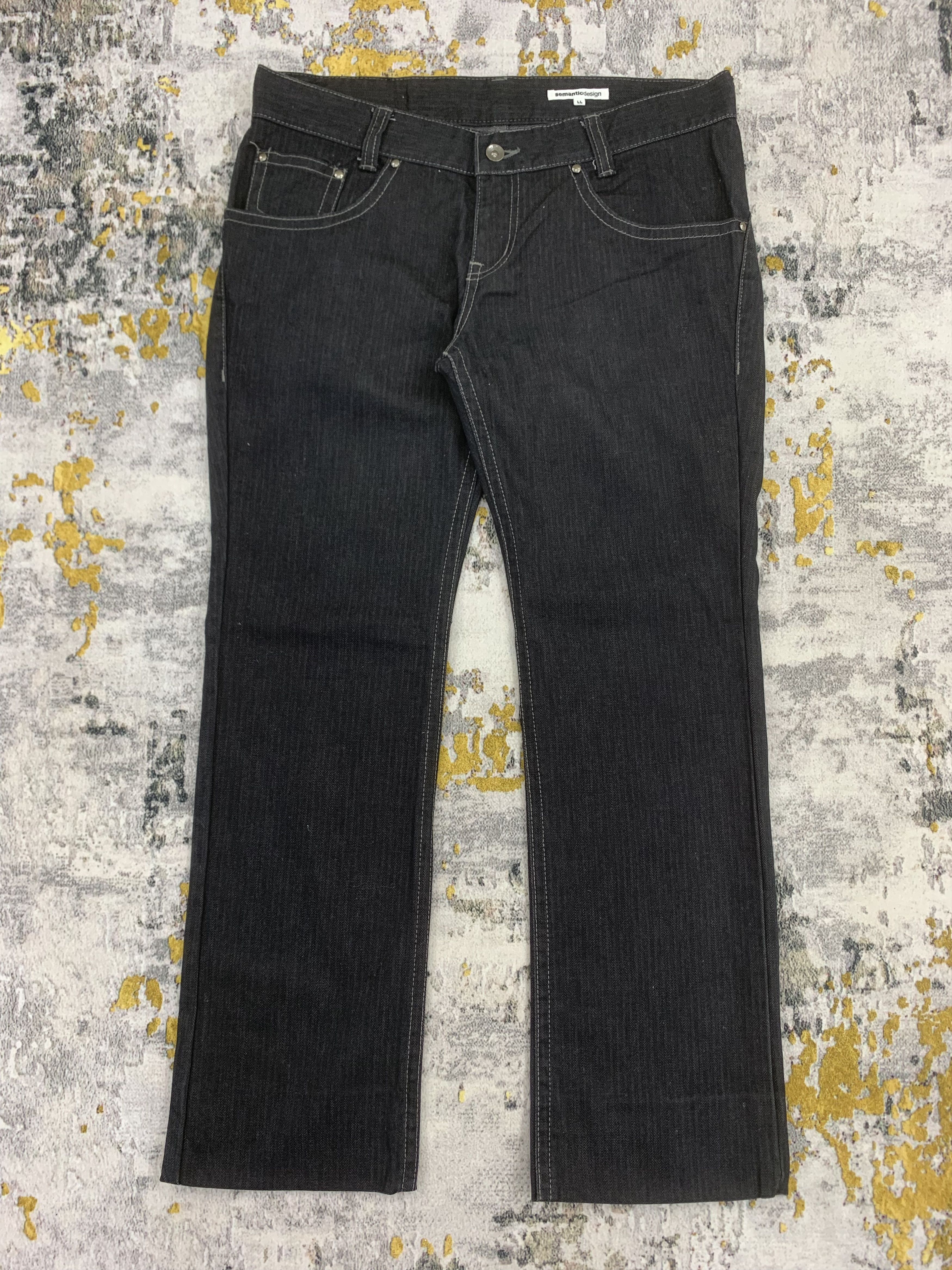 Japanese Brand Semantic Design Black Denim Low Waist Jeans Size 34" / US 12 / IT 48 - 1 Thumbnail