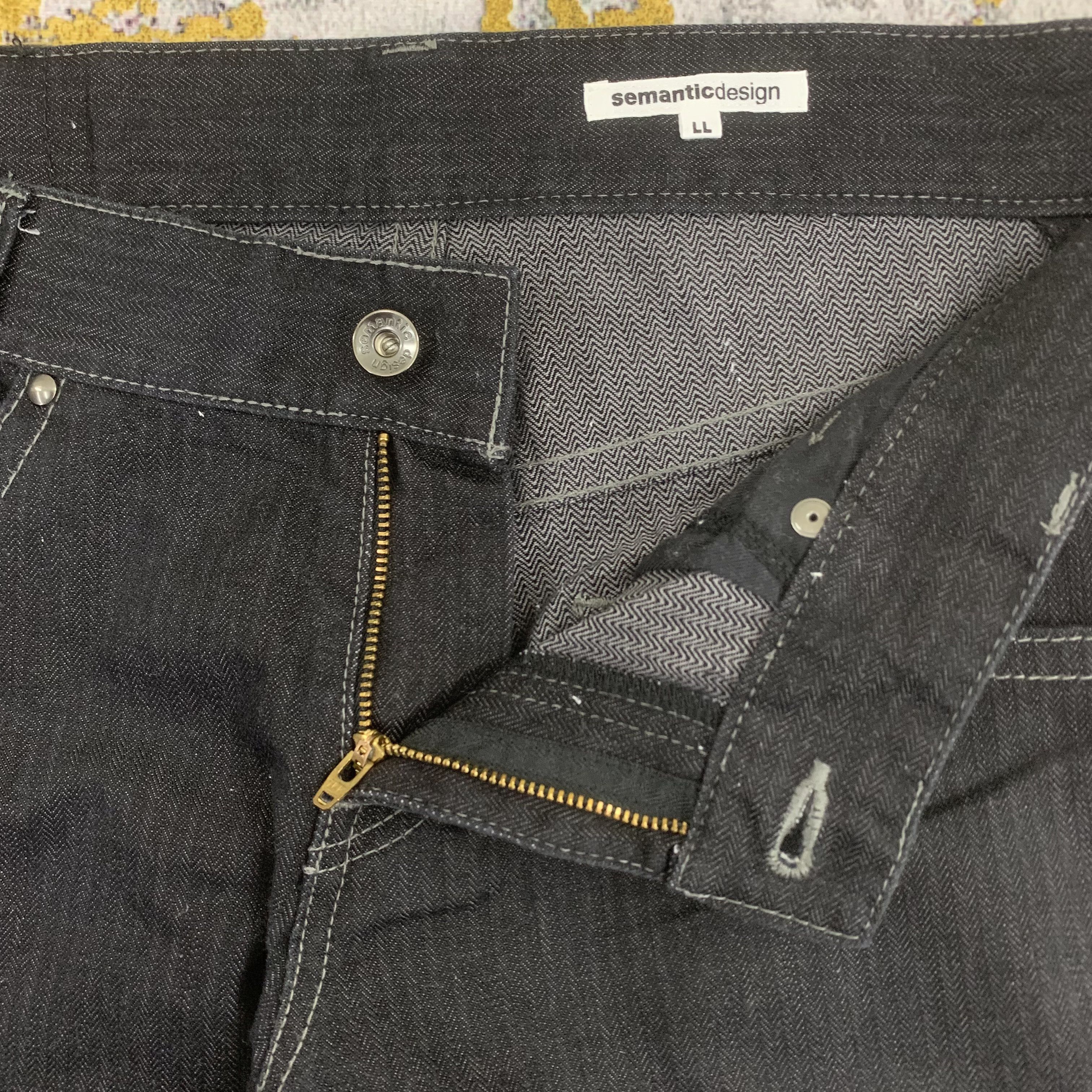 Japanese Brand Semantic Design Black Denim Low Waist Jeans Size 34" / US 12 / IT 48 - 3 Thumbnail