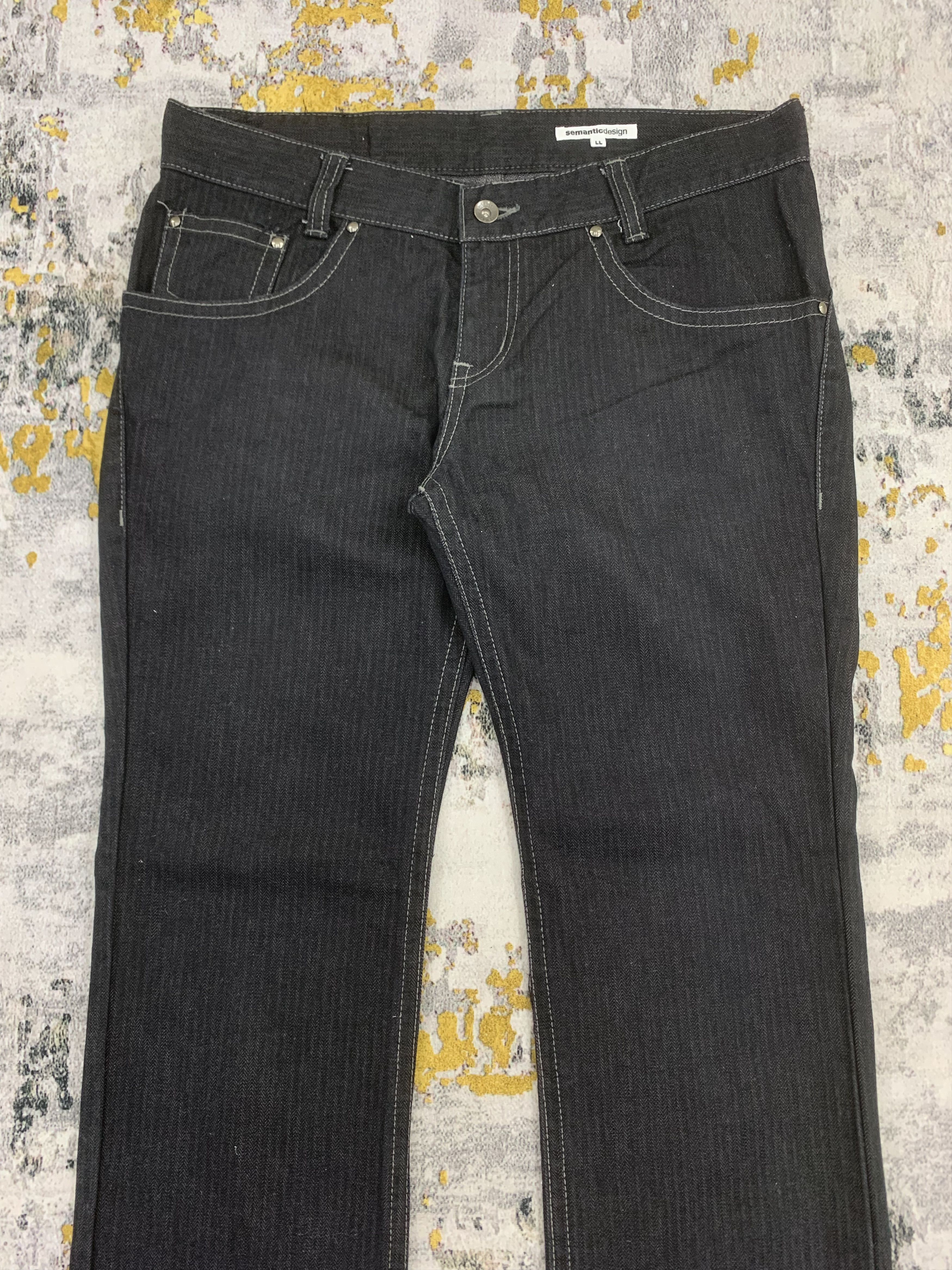 Japanese Brand Semantic Design Black Denim Low Waist Jeans Size 34" / US 12 / IT 48 - 2 Thumbnail