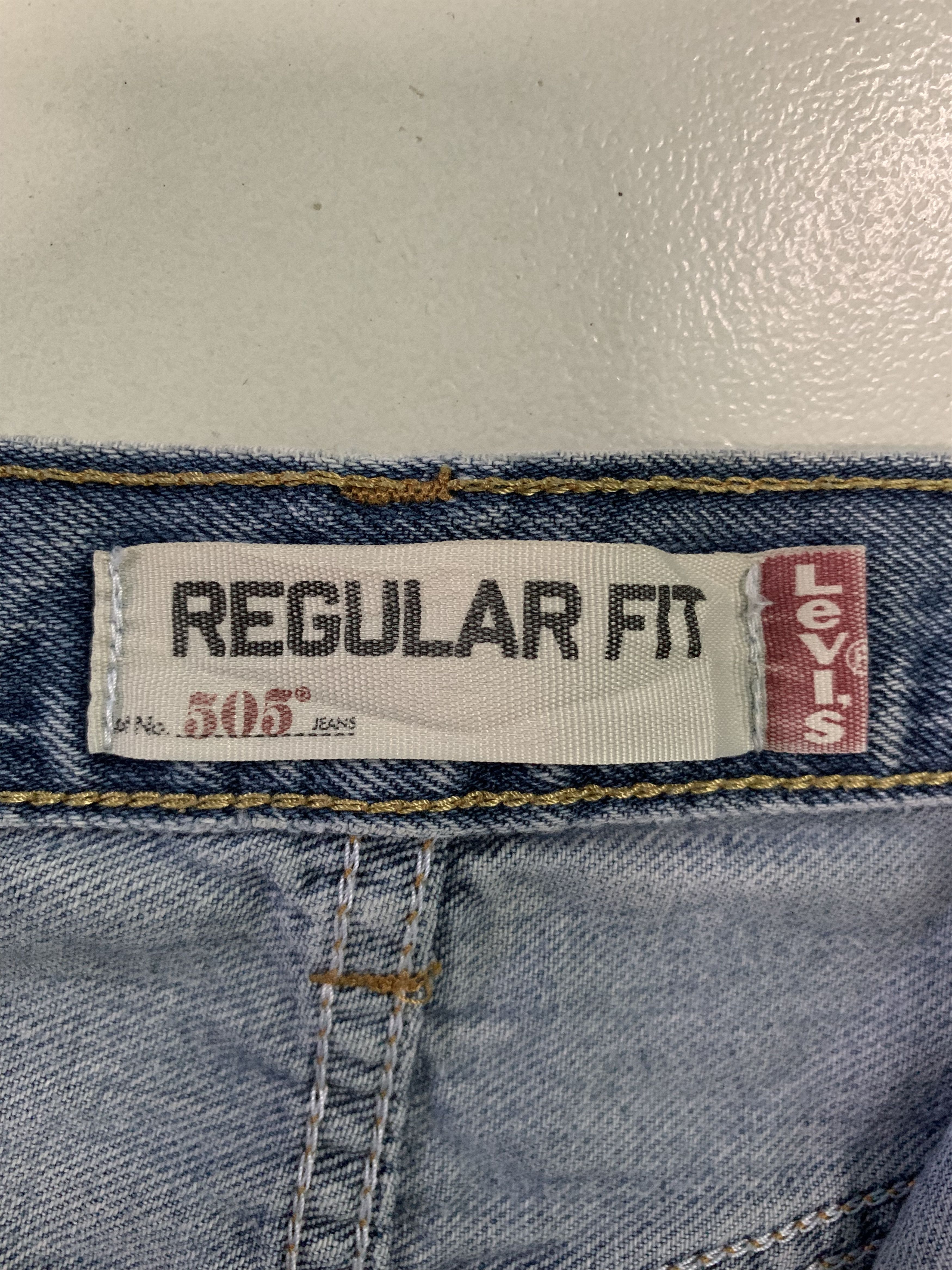 Levi's Vintage Levis Ripped Jeans Dirty Blue Denim Levis 505 Size US 35 - 18 Thumbnail