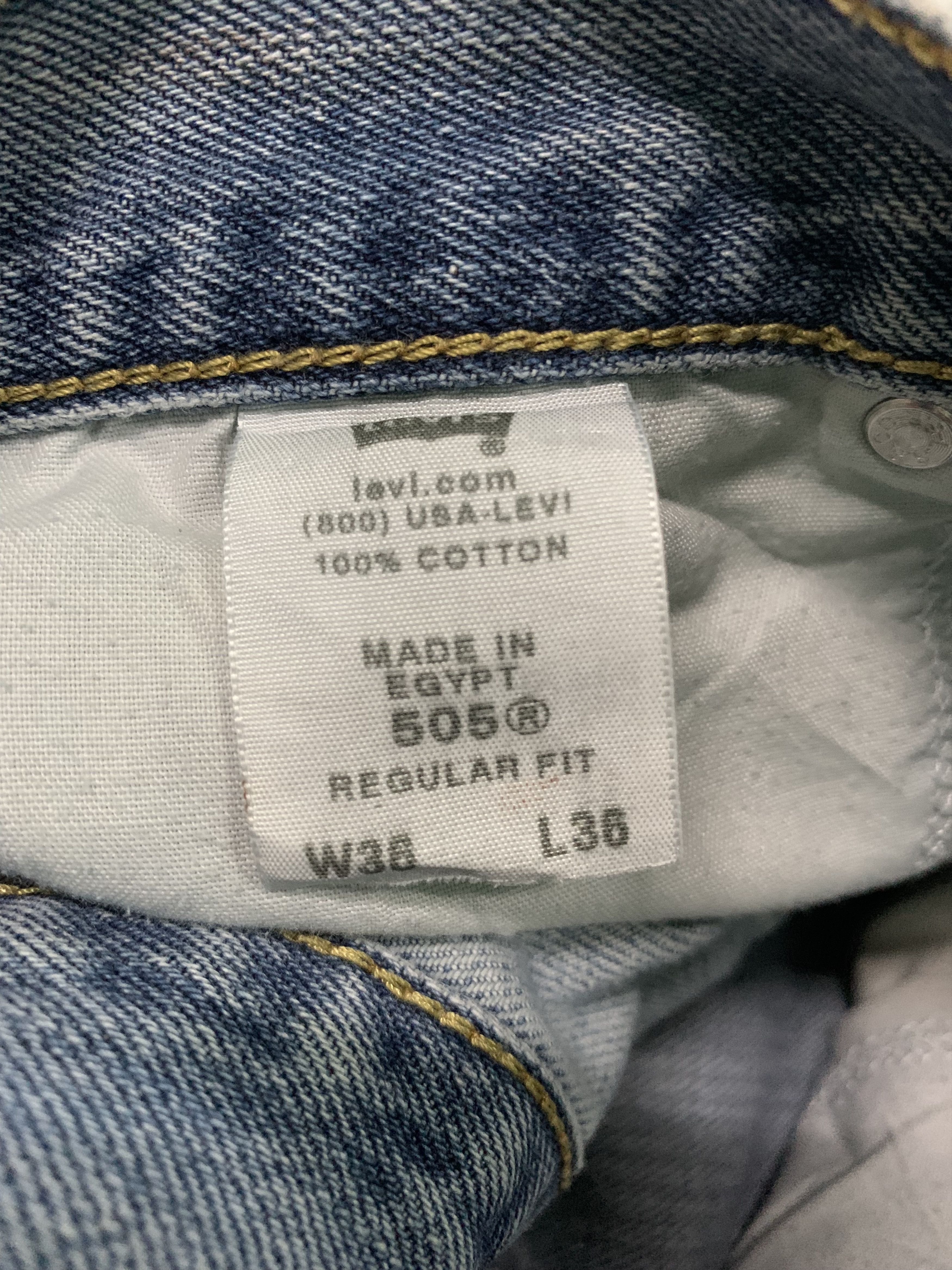 Levi's Vintage Levis Ripped Jeans Dirty Blue Denim Levis 505 Size US 35 - 19 Thumbnail