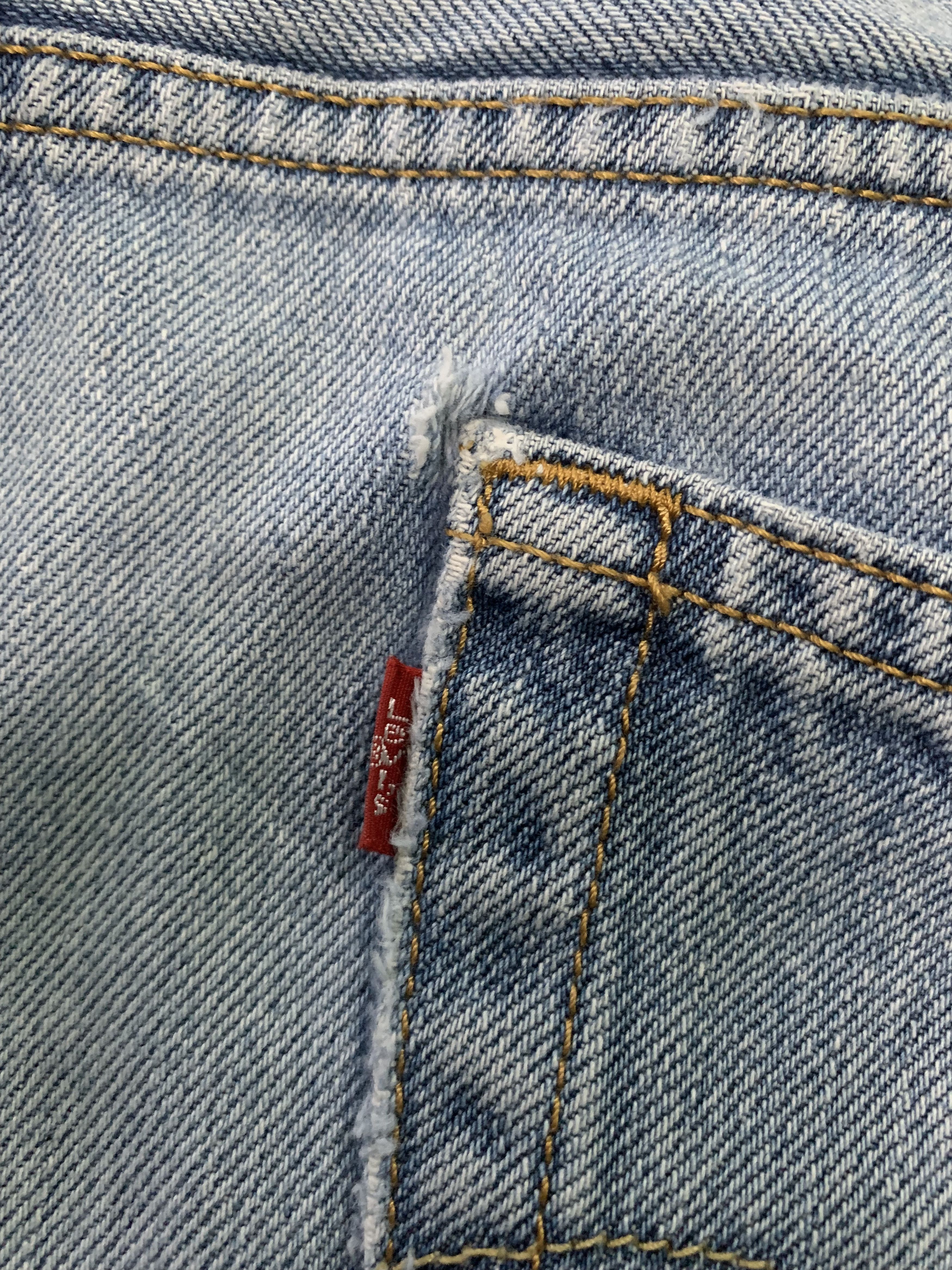 Levi's Vintage Levis Ripped Jeans Dirty Blue Denim Levis 505 Size US 35 - 14 Thumbnail