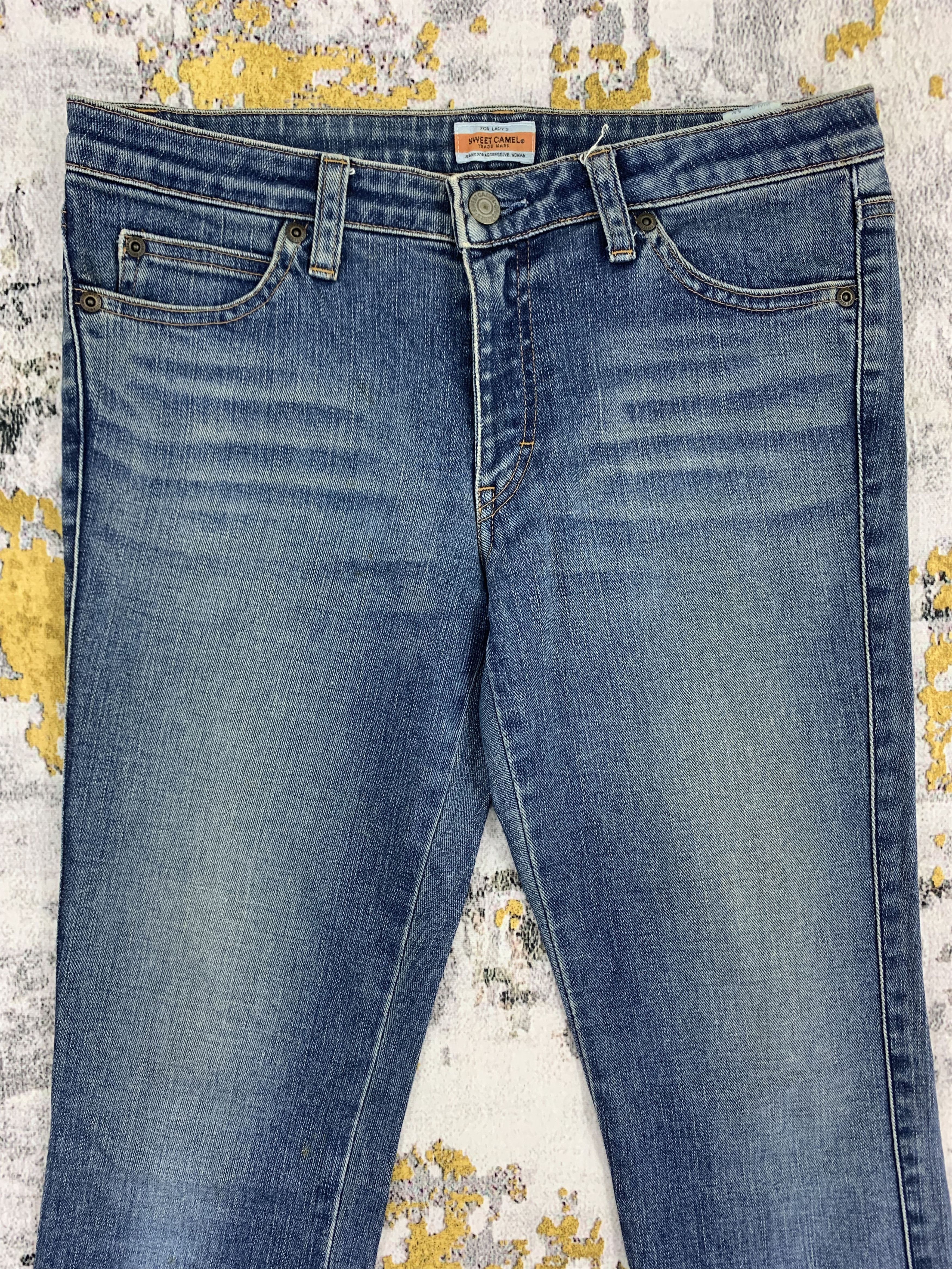 Japanese Brand Sweet Camel Flared Jeans Blue Denim Bootcut Oldschool Size 29" - 2 Thumbnail