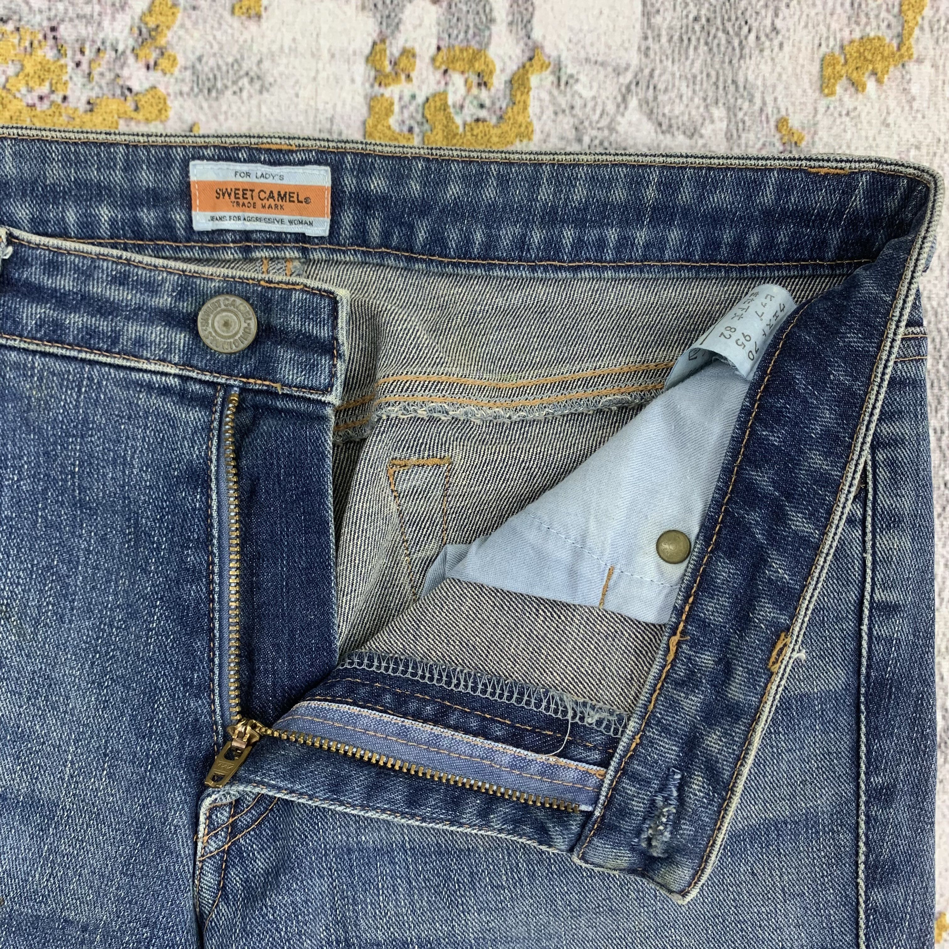 Japanese Brand Sweet Camel Flared Jeans Blue Denim Bootcut Oldschool Size 29" - 3 Thumbnail