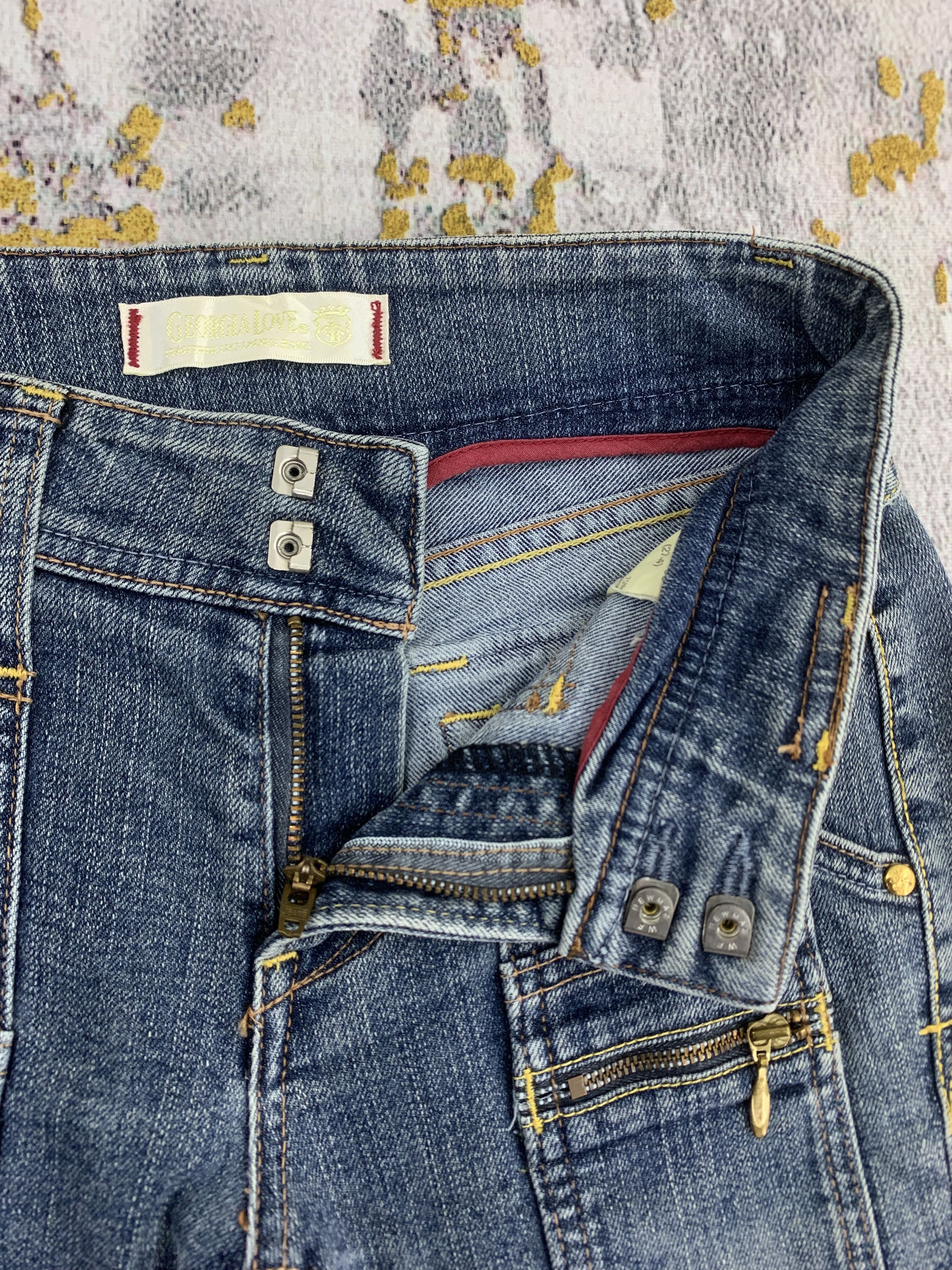 Japanese Brand Georgia Love Bush Pants Jeans Bootcut Flared Denim Size 25" / US 0 / IT 36 - 4 Thumbnail