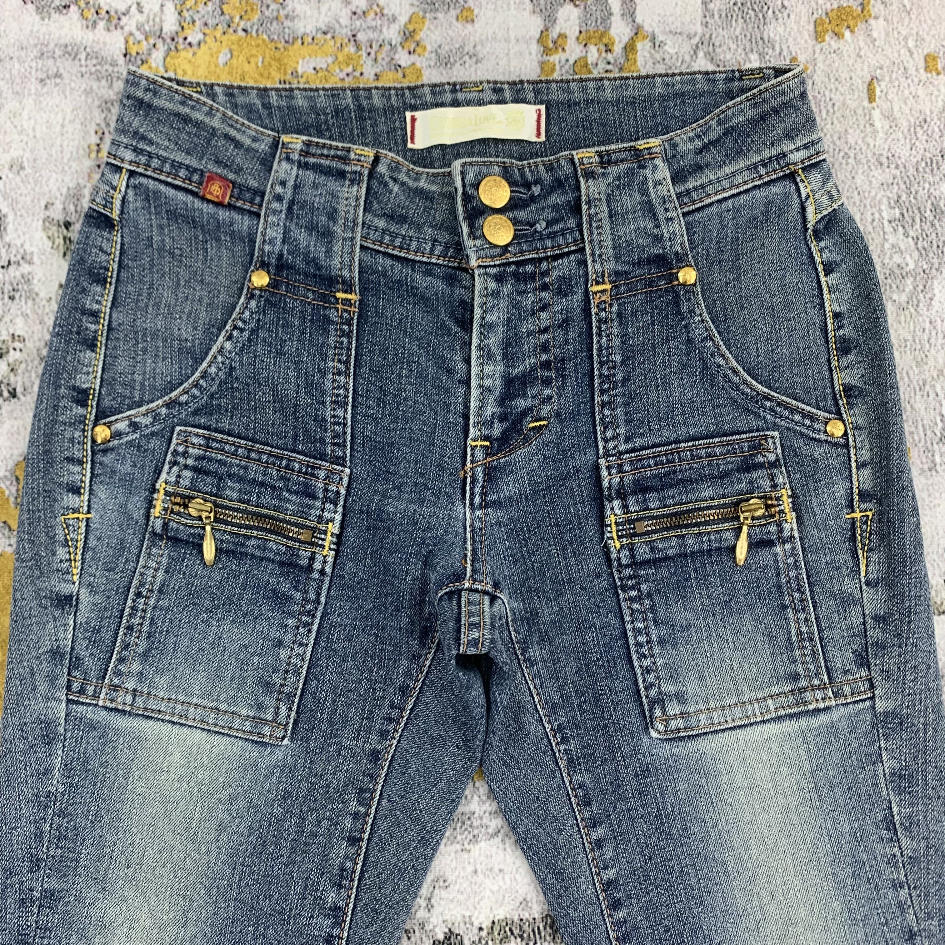Japanese Brand Georgia Love Bush Pants Jeans Bootcut Flared Denim Size 25" / US 0 / IT 36 - 2 Thumbnail