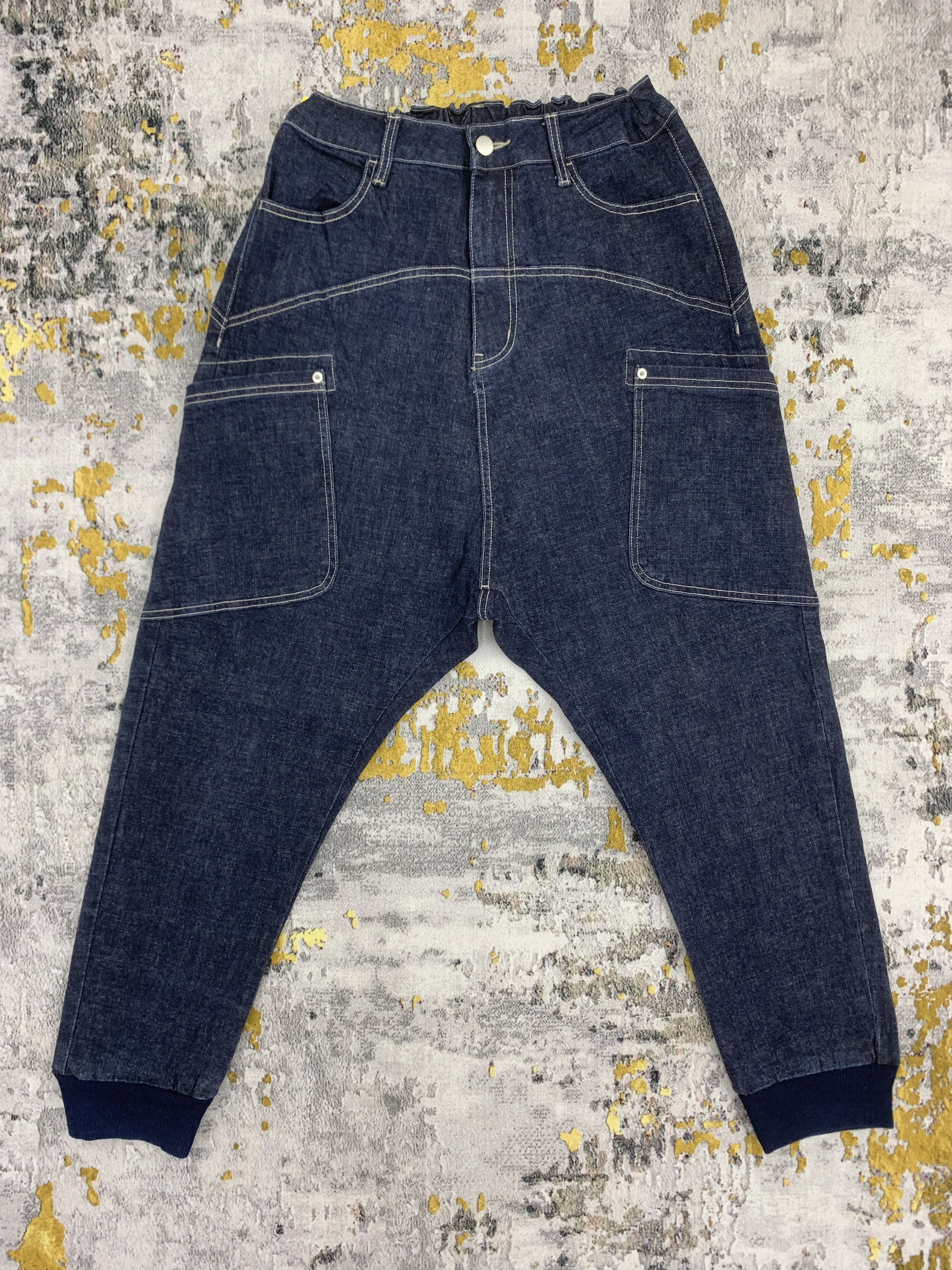 Long Rise Jeans Blue Denim