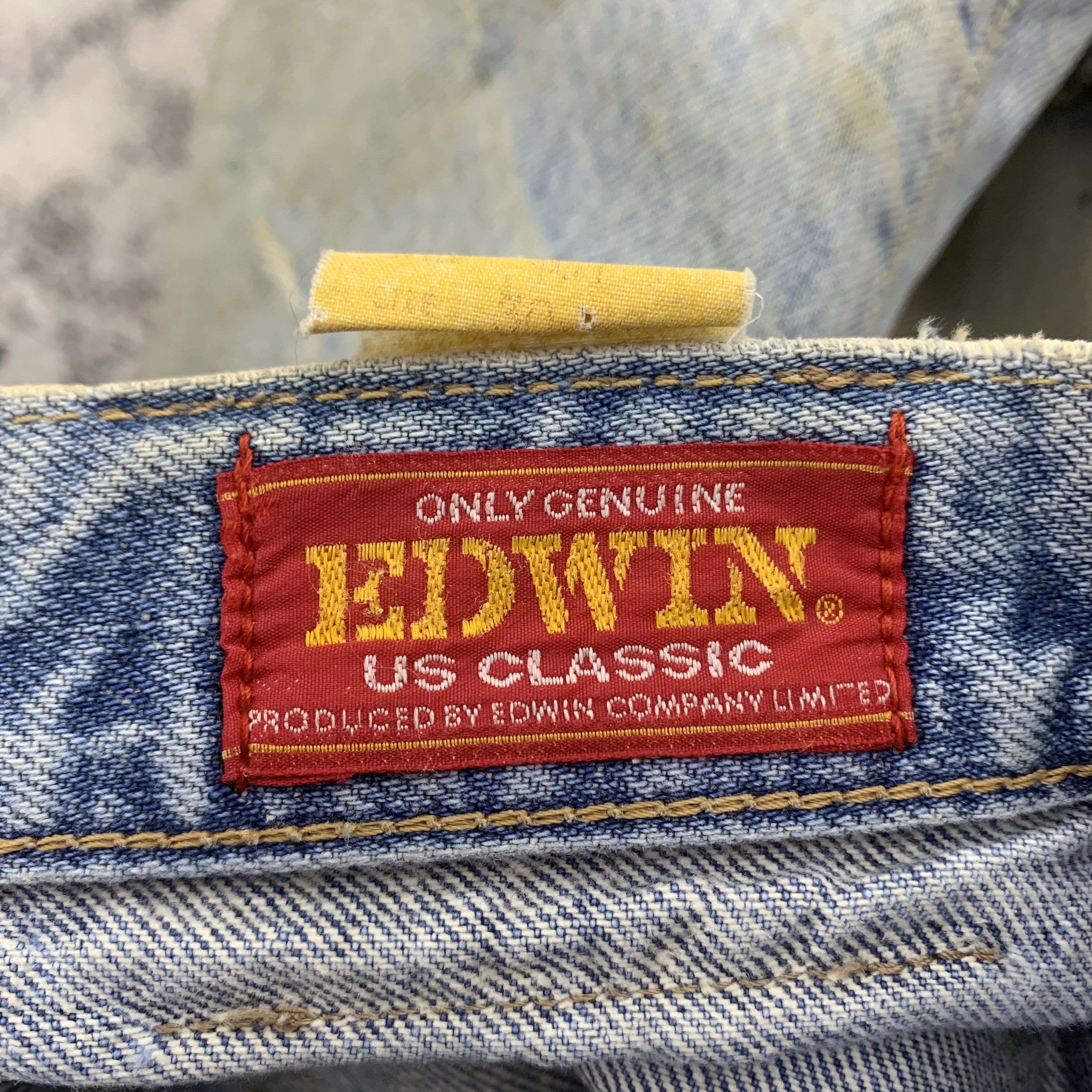 Edwin Vintage 80s Edwin Classic Jeans Dirty Blue Denim Ripped Size US 29 - 12 Thumbnail