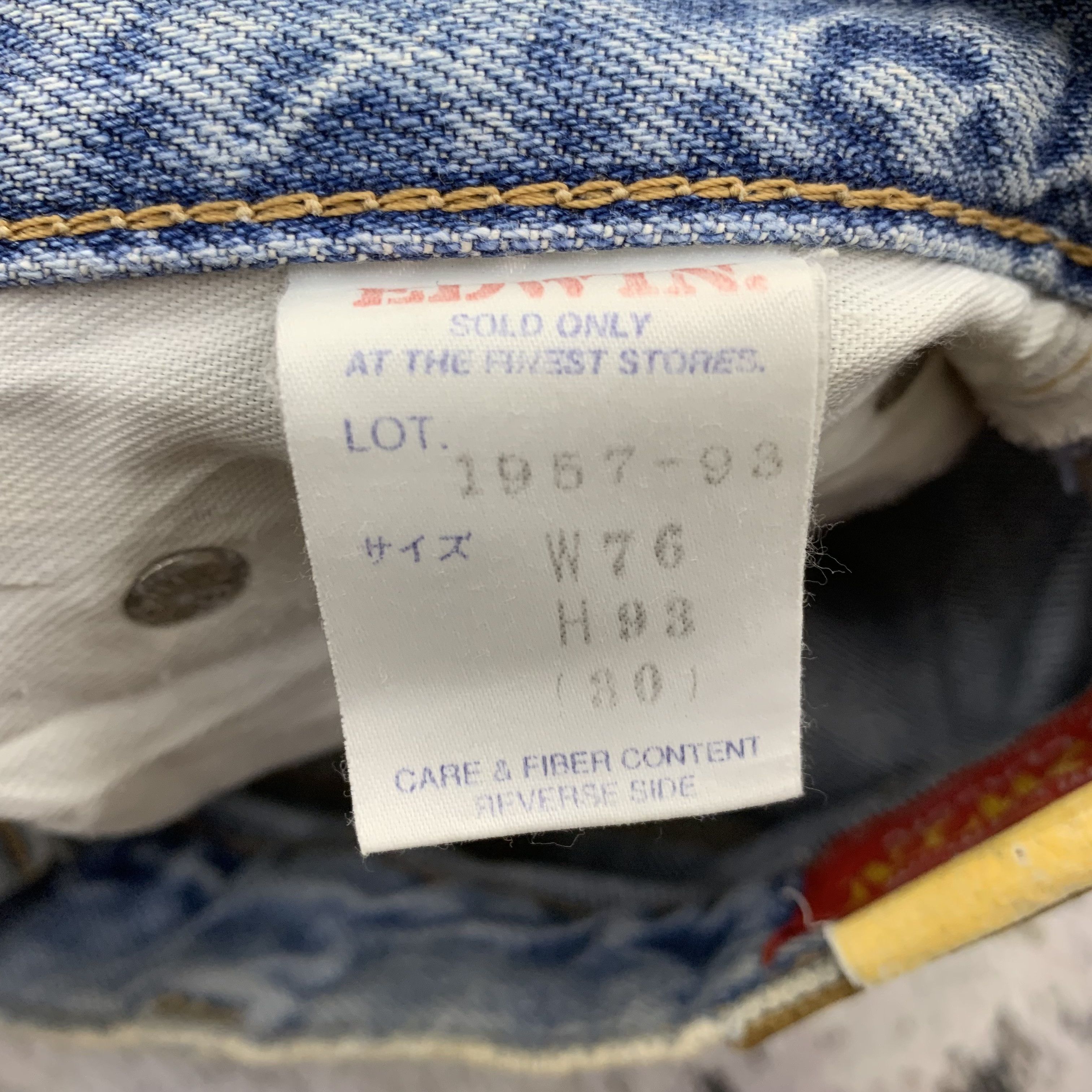 Edwin Vintage 80s Edwin Classic Jeans Dirty Blue Denim Ripped Size US 29 - 11 Thumbnail