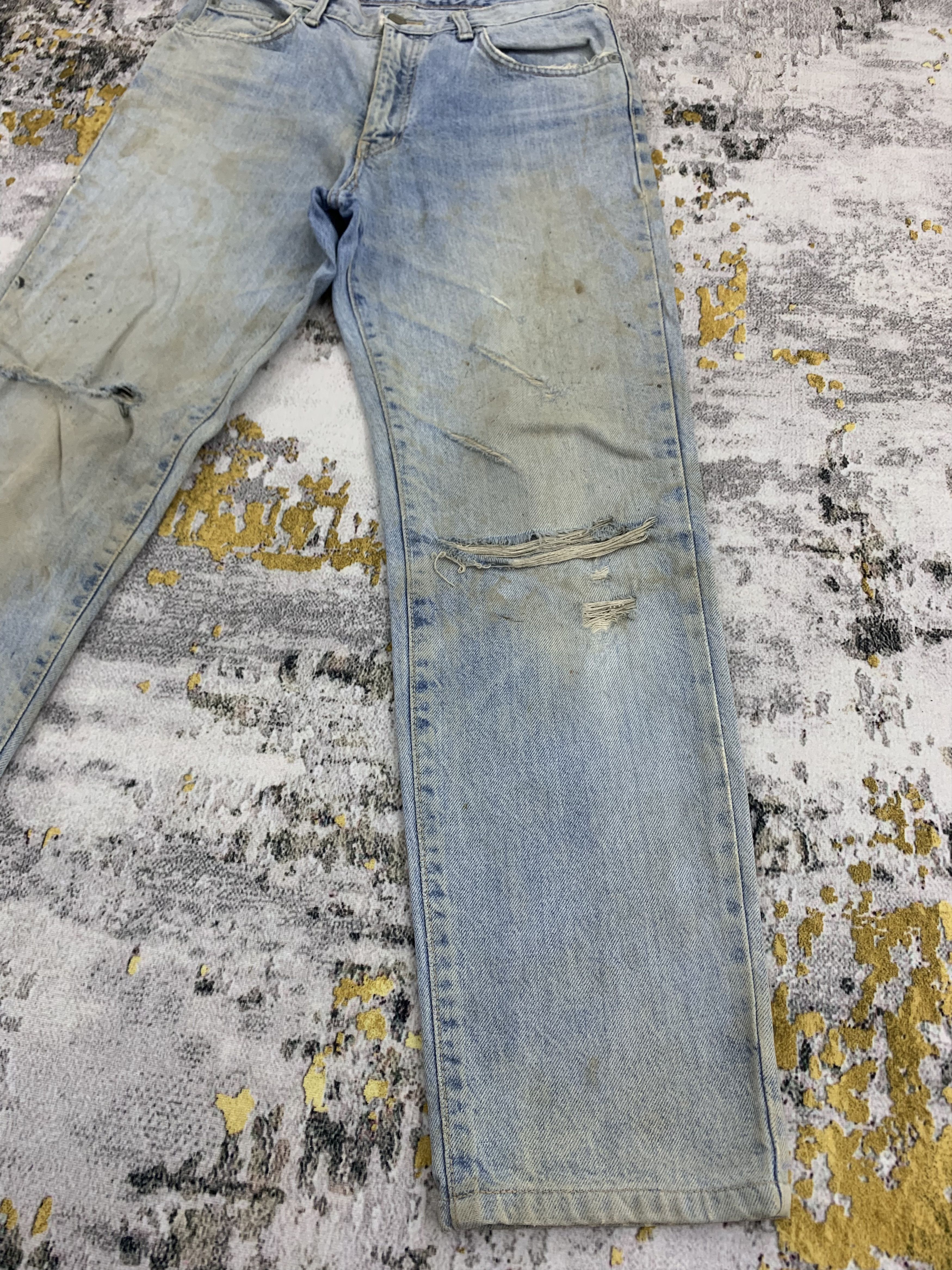 Edwin Vintage 80s Edwin Classic Jeans Dirty Blue Denim Ripped Size US 29 - 3 Thumbnail