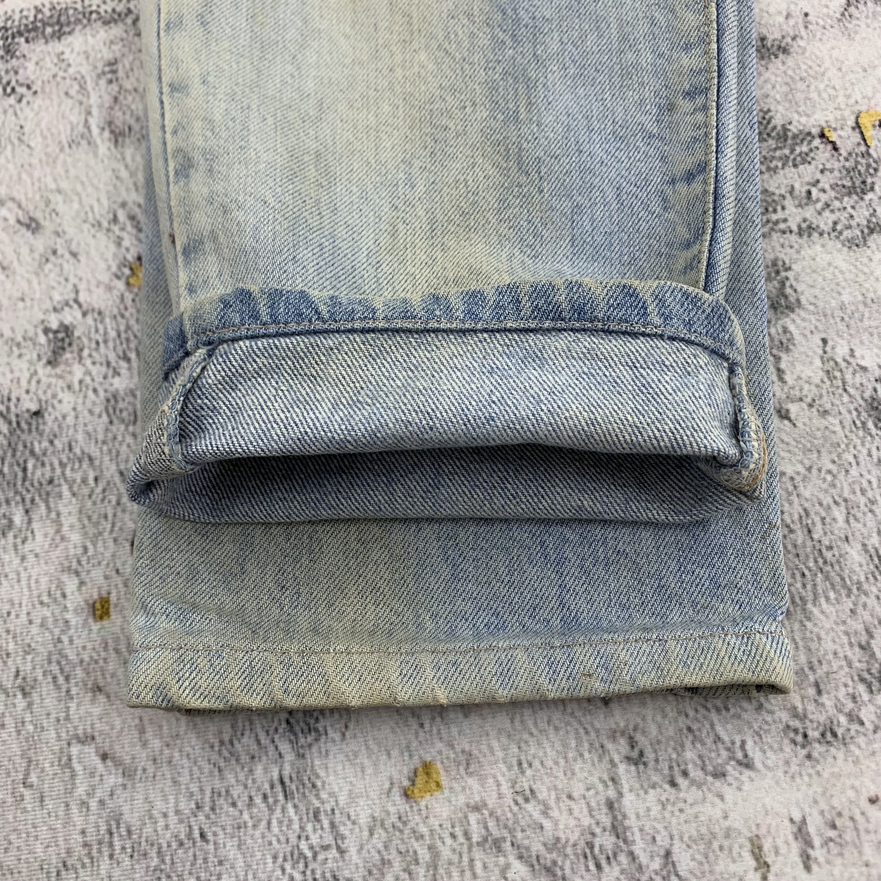Edwin Vintage 80s Edwin Classic Jeans Dirty Blue Denim Ripped Size US 29 - 10 Thumbnail