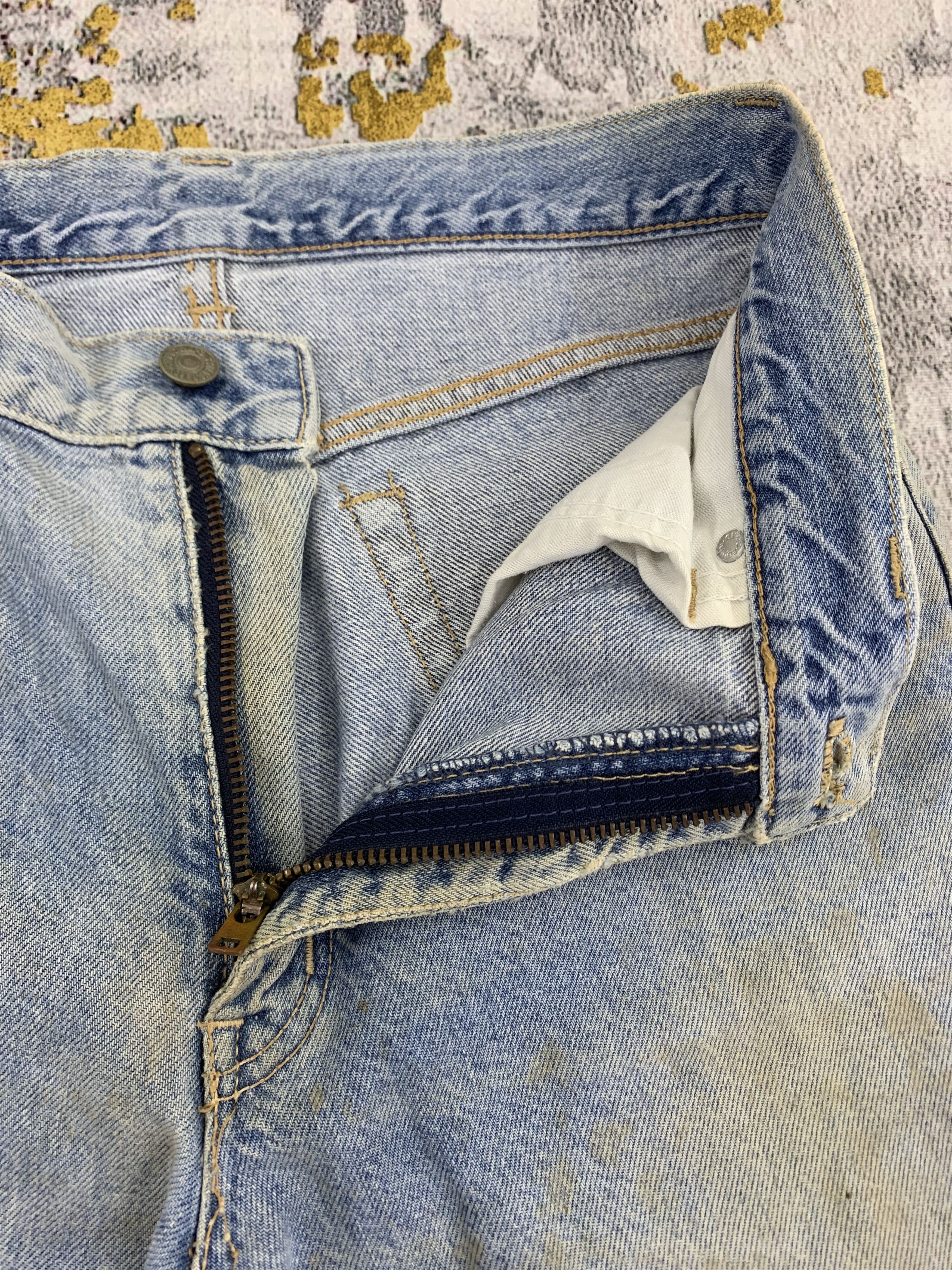 Edwin Vintage 80s Edwin Classic Jeans Dirty Blue Denim Ripped Size US 29 - 5 Thumbnail
