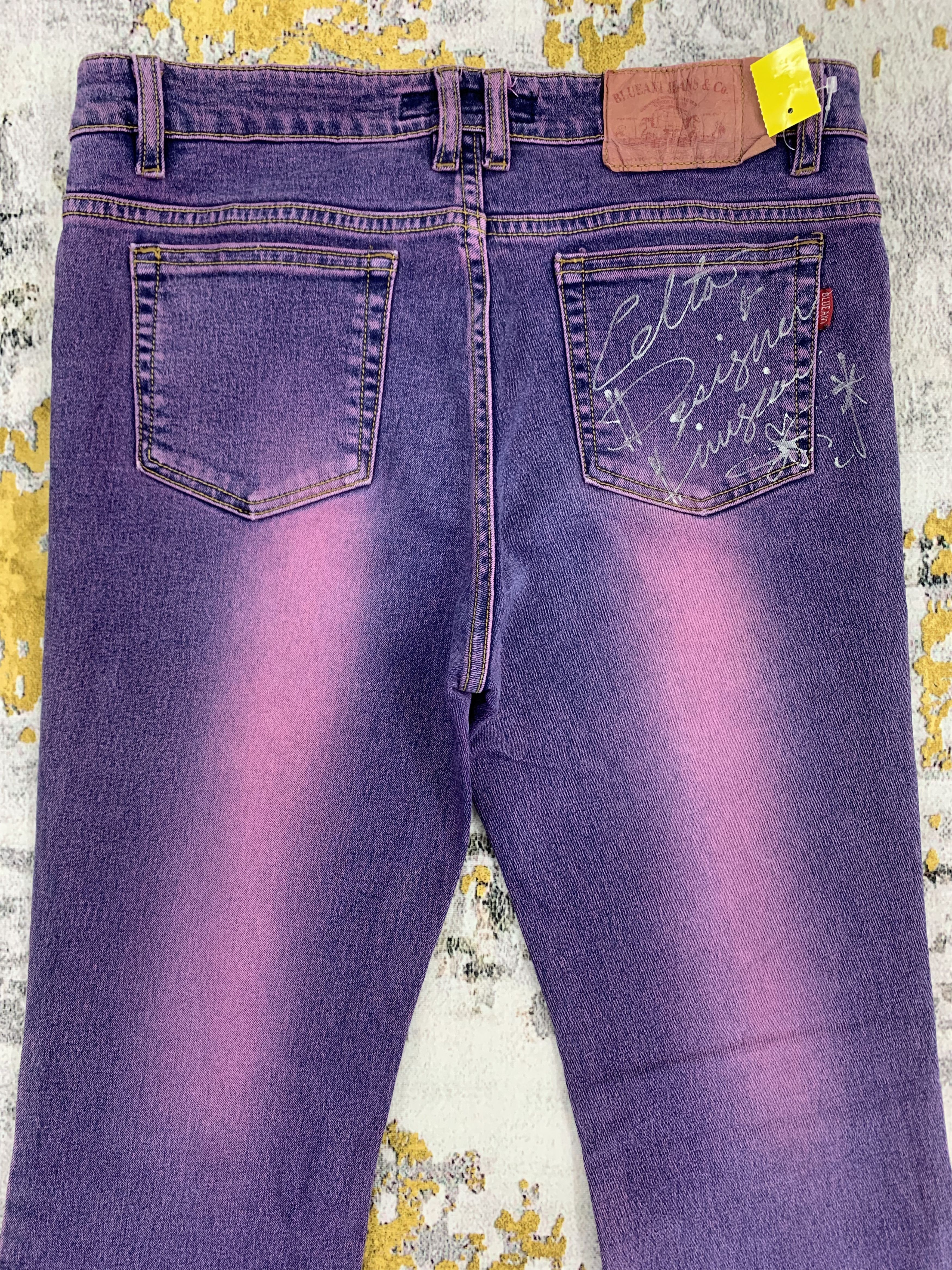 Japanese Brand Violet Blueant Jeans Bootcut Flared Denim Girl Printed Size 29" - 7 Thumbnail