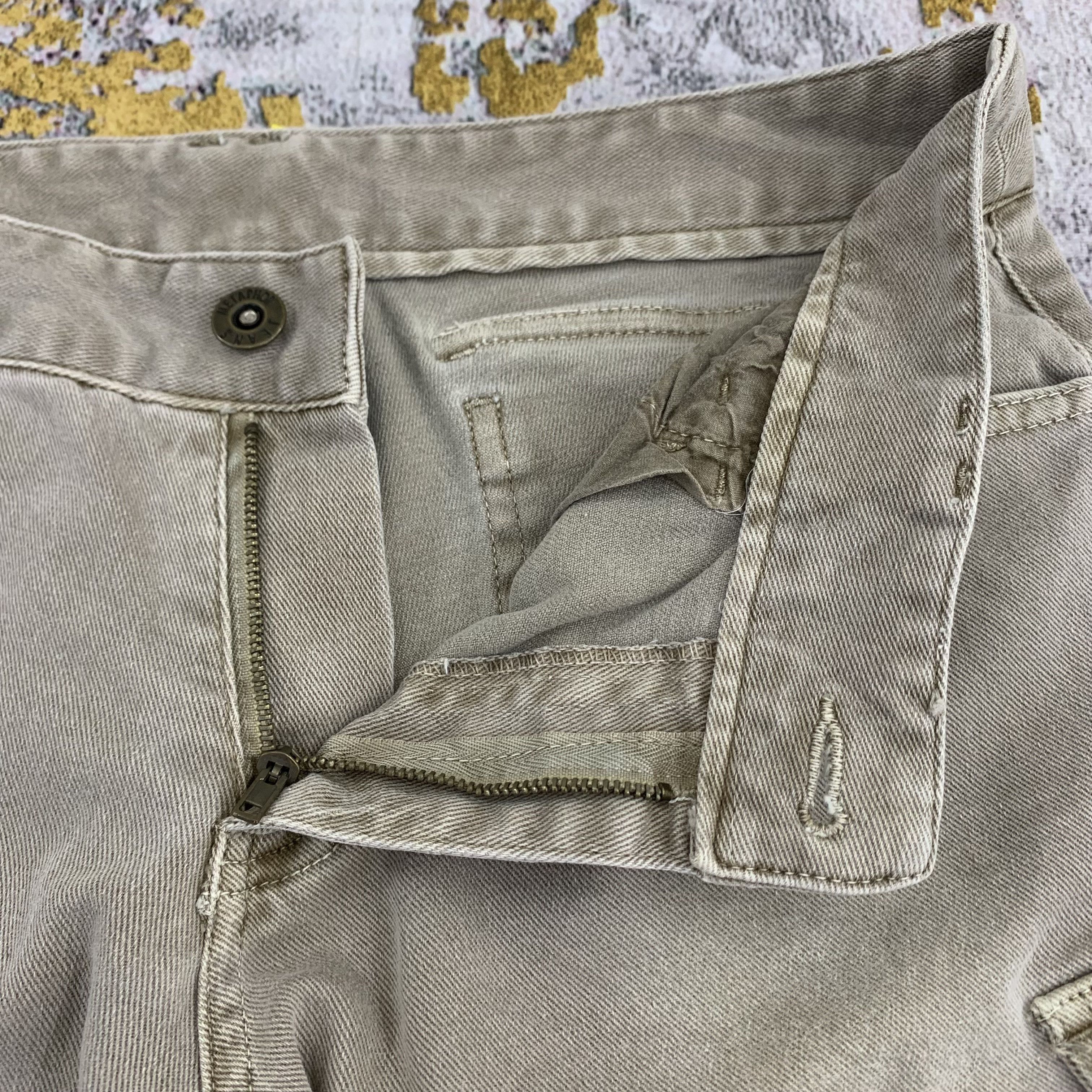 Japanese Brand Vintage Cargo Pants Jeans Khaki Flap Pocket Denim Bootcut Size US 29 - 3 Thumbnail