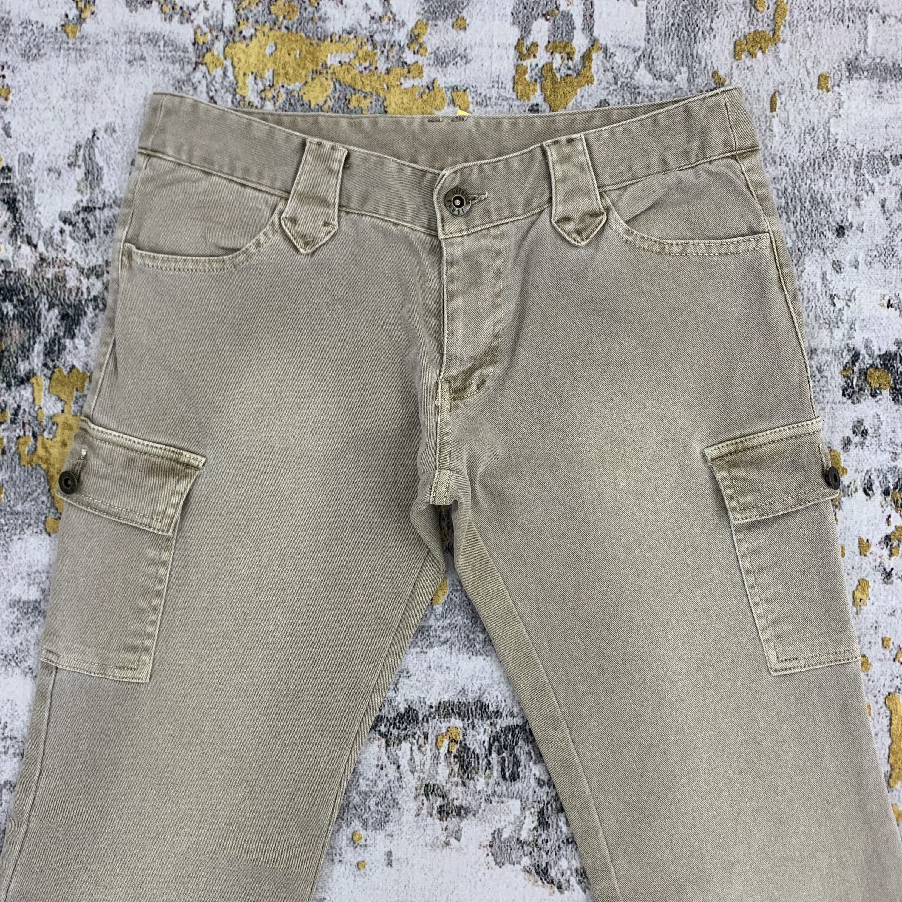 Japanese Brand Vintage Cargo Pants Jeans Khaki Flap Pocket Denim Bootcut Size US 29 - 2 Thumbnail