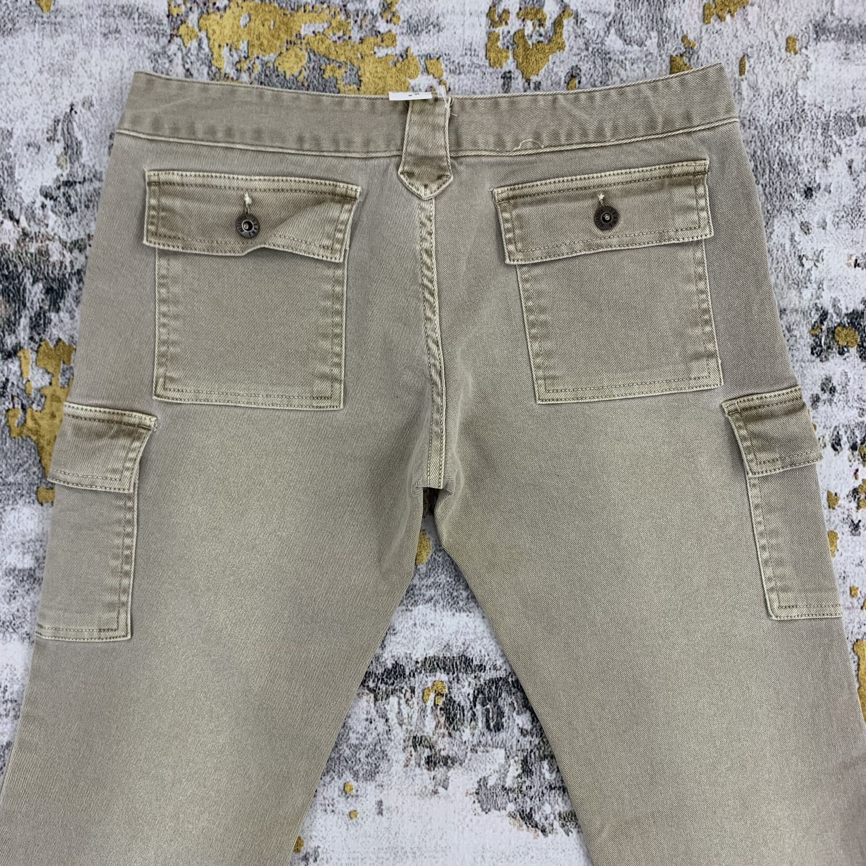 Japanese Brand Vintage Cargo Pants Jeans Khaki Flap Pocket Denim Bootcut Size US 29 - 5 Thumbnail