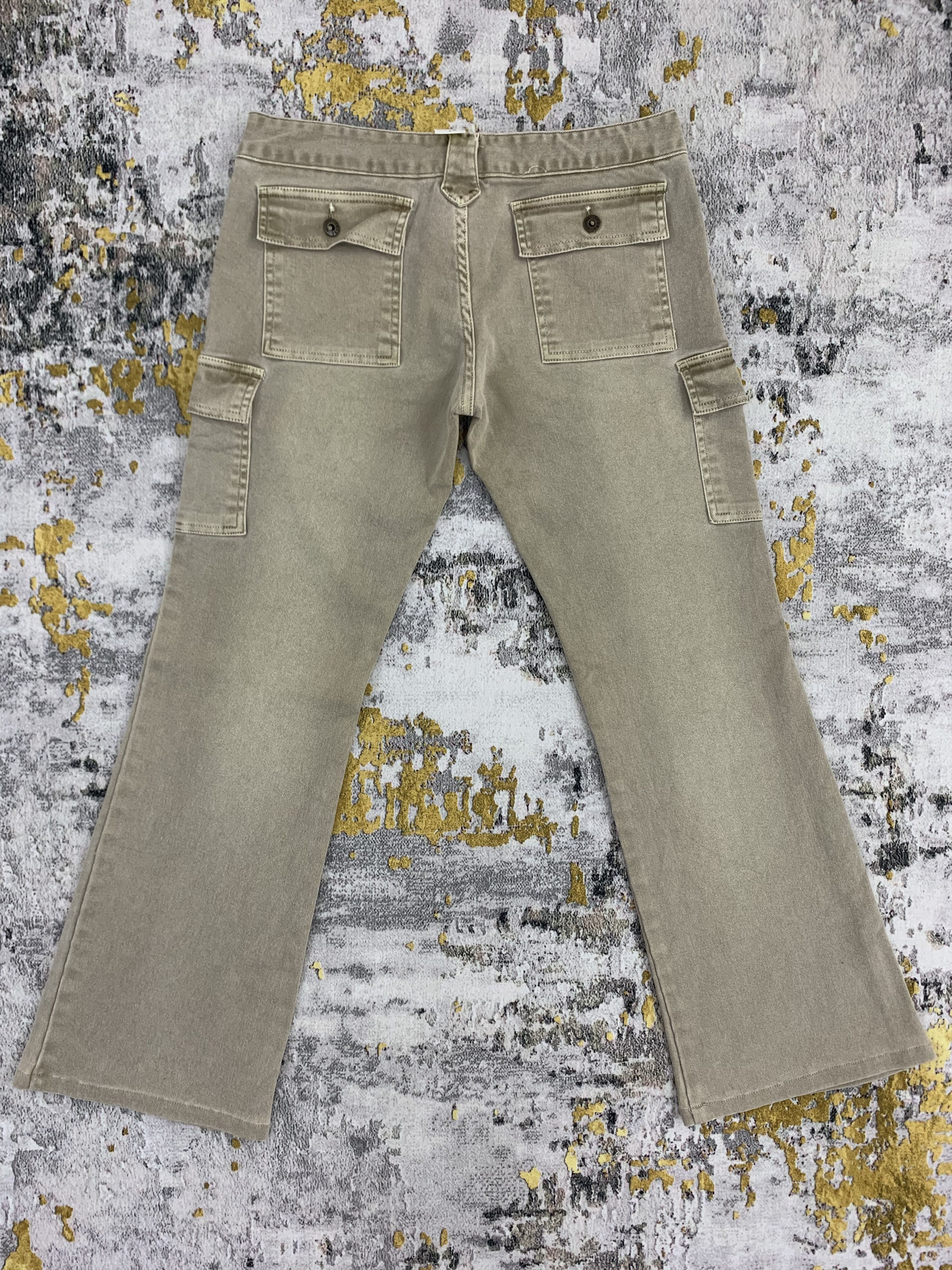 Japanese Brand Vintage Cargo Pants Jeans Khaki Flap Pocket Denim Bootcut Size US 29 - 4 Thumbnail